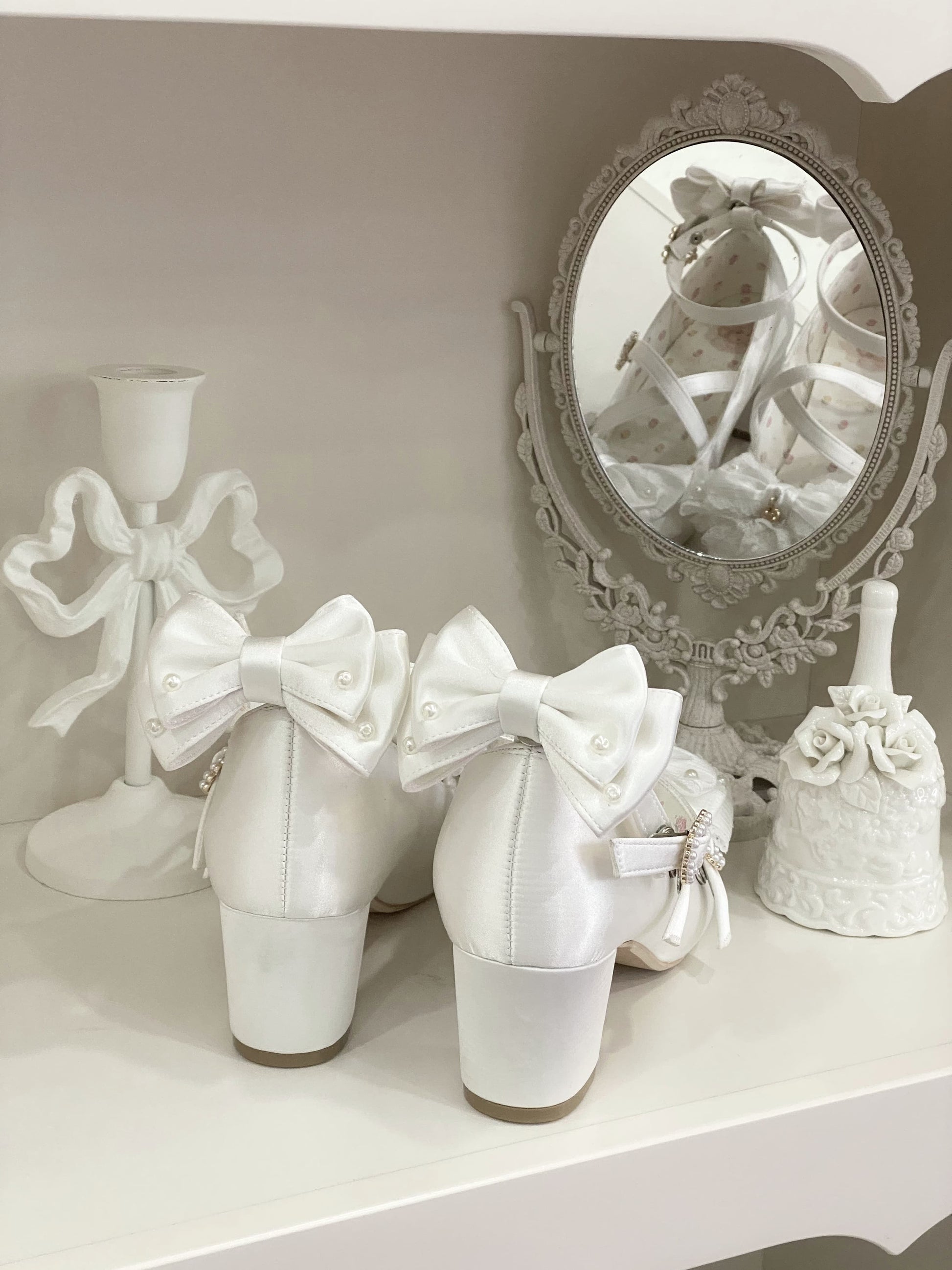 Satin Lace Flower Lolita Shoes
