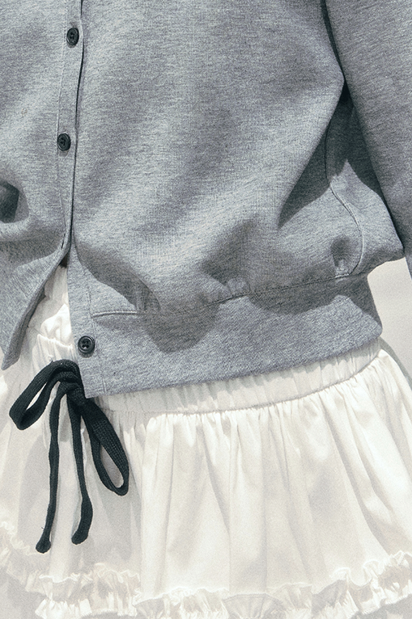 French Faux Two-Piece Polo Sweater