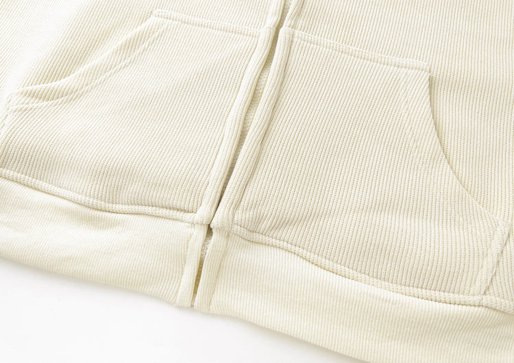 Y2K Vintage Corduroy Star Zip-up Hoodie