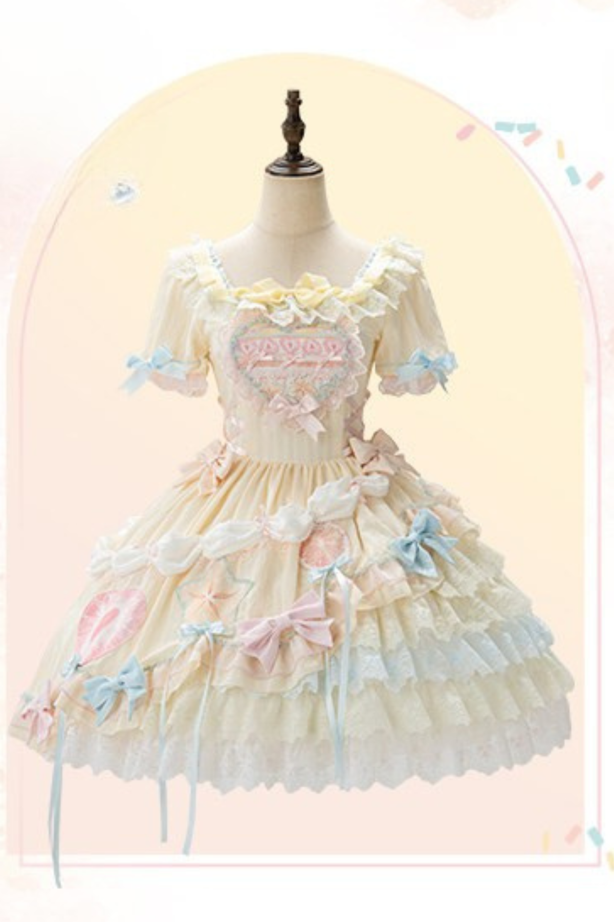 Slice Cake Gorgeous Lolita Dress + Jumper Skirt + Headband + Clip + Hat Dress