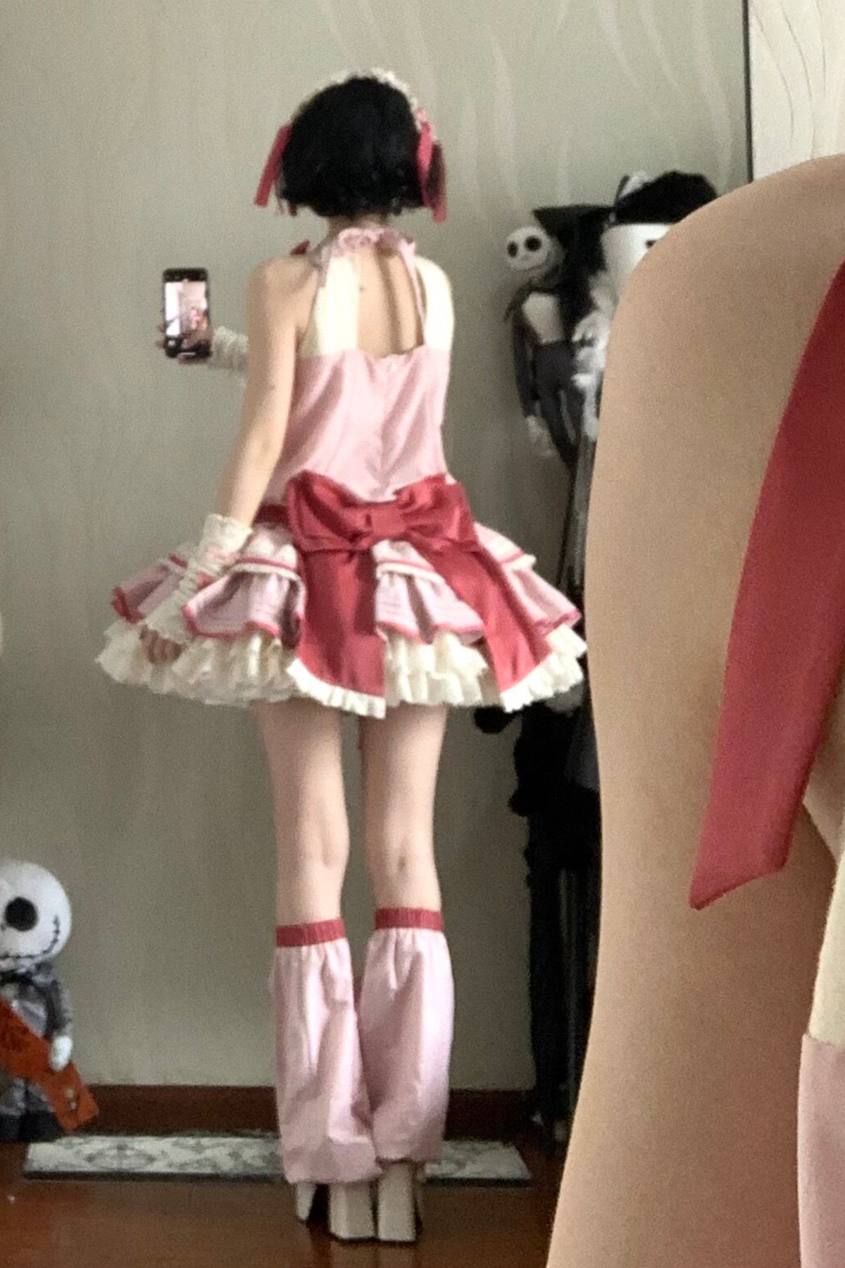 Scarlet Heartbeat Sleeveless Dress + Sleeves + Headband + Leg Warmers