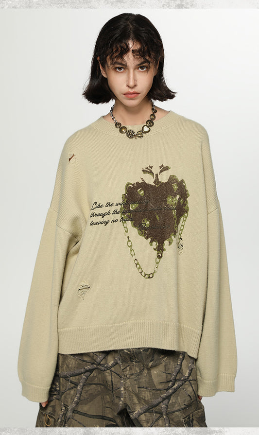 Fairy Grunge Love Loose Sweater