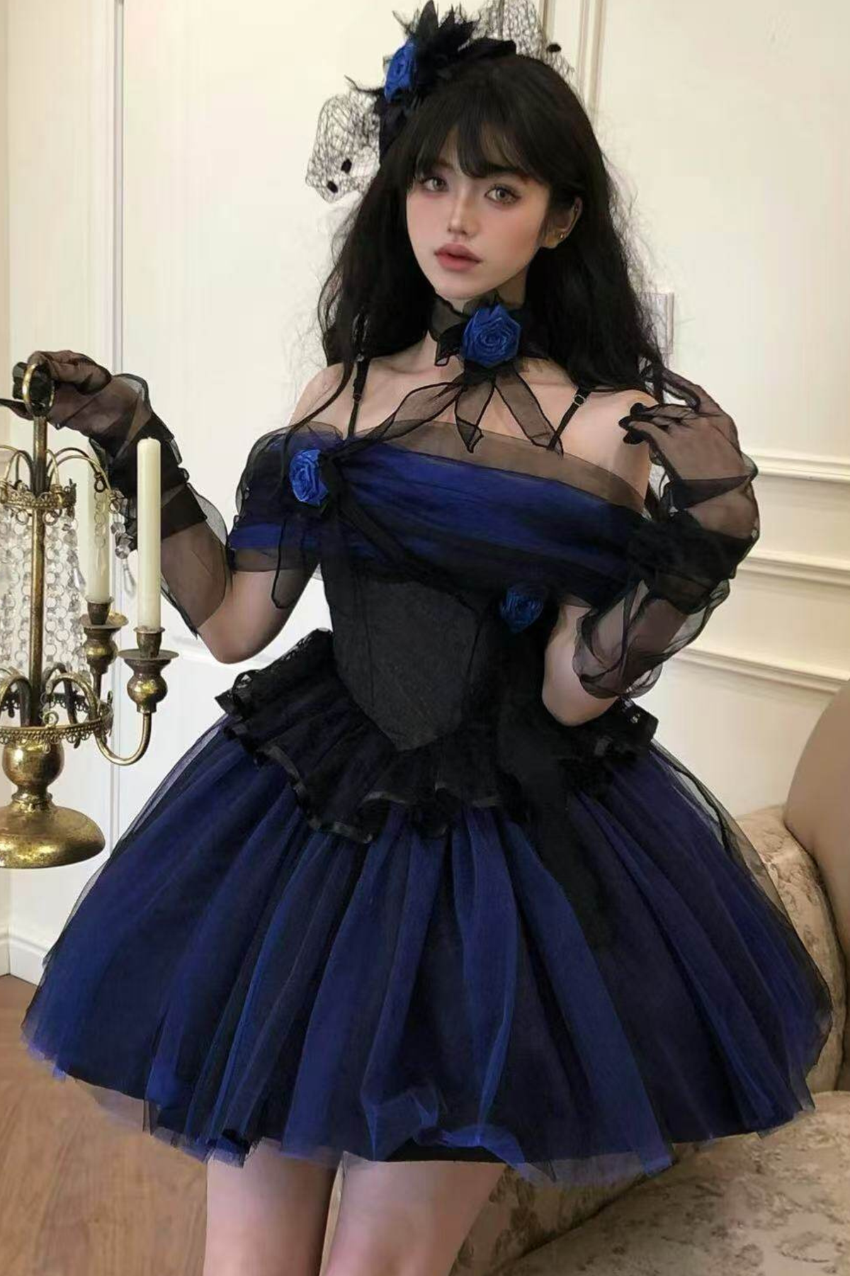 Klein Blue Shimmer Lolita Dress Short
