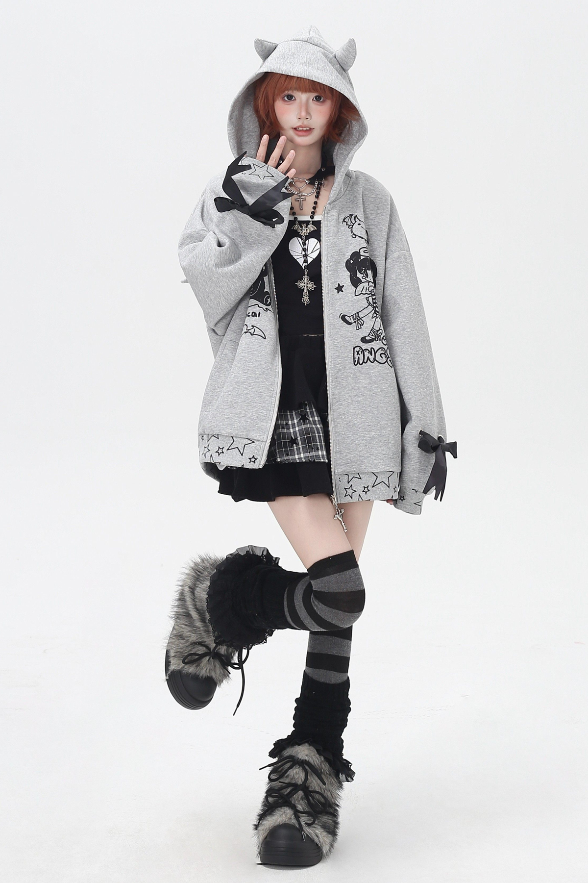 Devil Girl 3D Wings Hooded Jacket