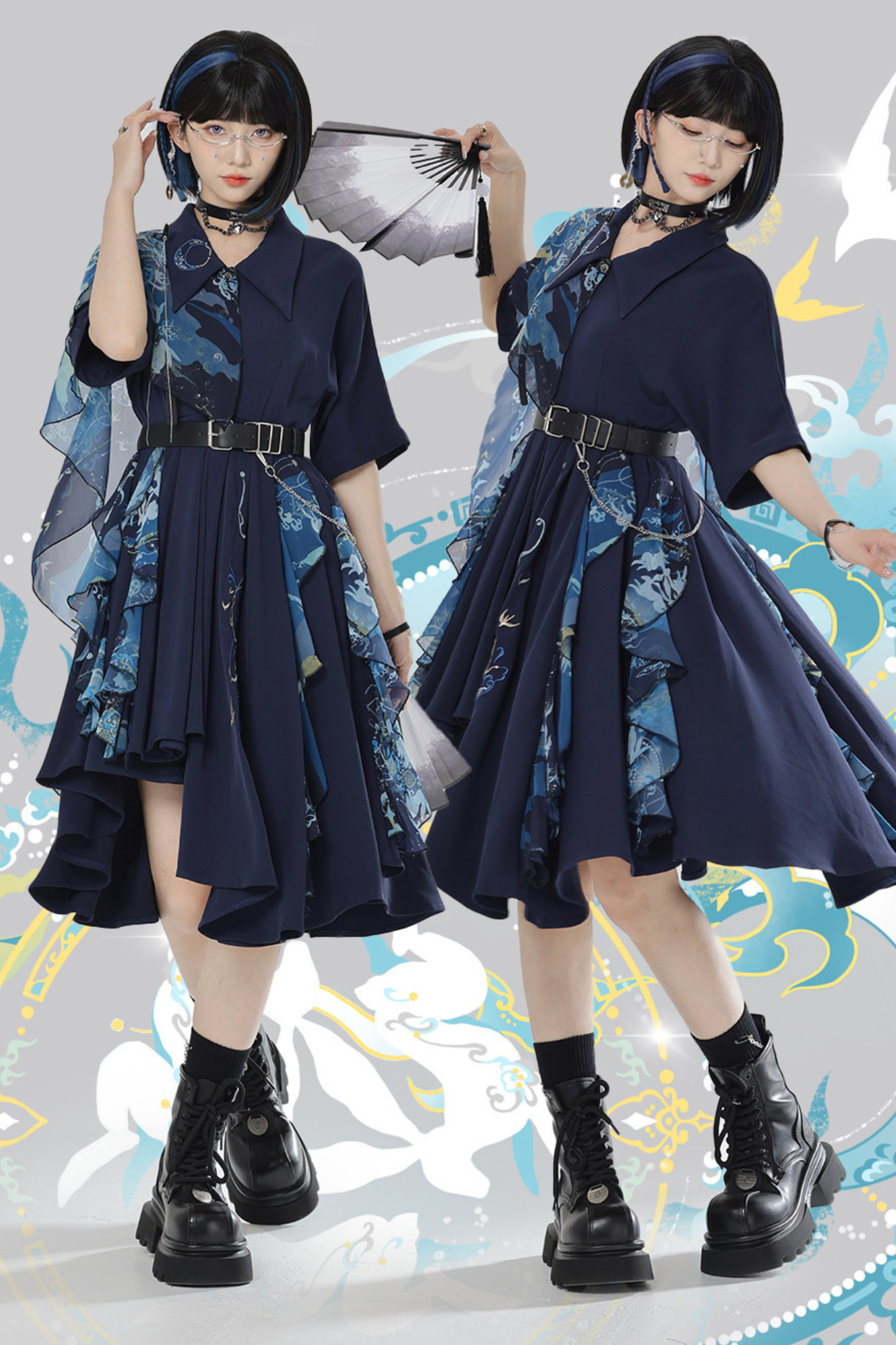 Chinese Embroidery Dress + Belt + Girdle