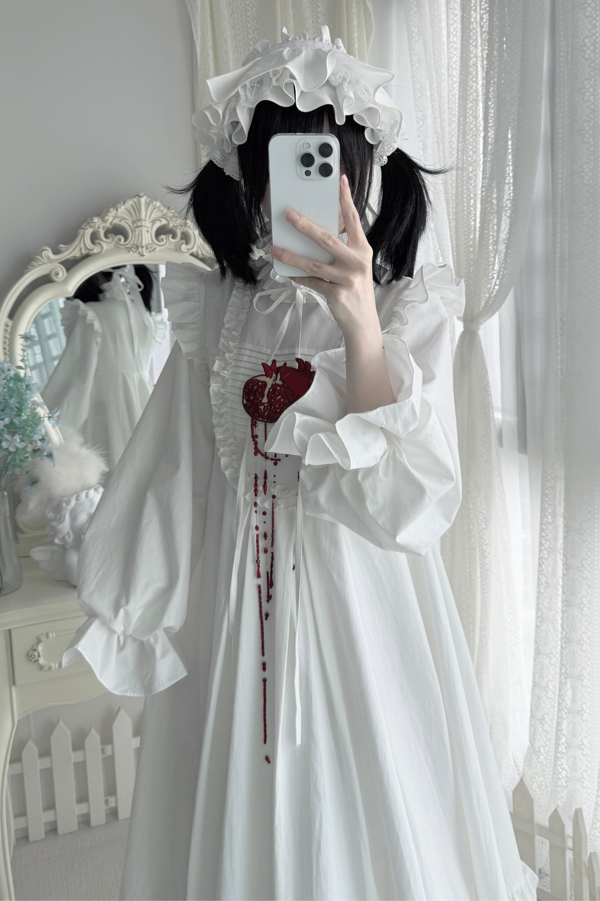 Pure Blood Lolita Dress + Headband + Brooch + Hat