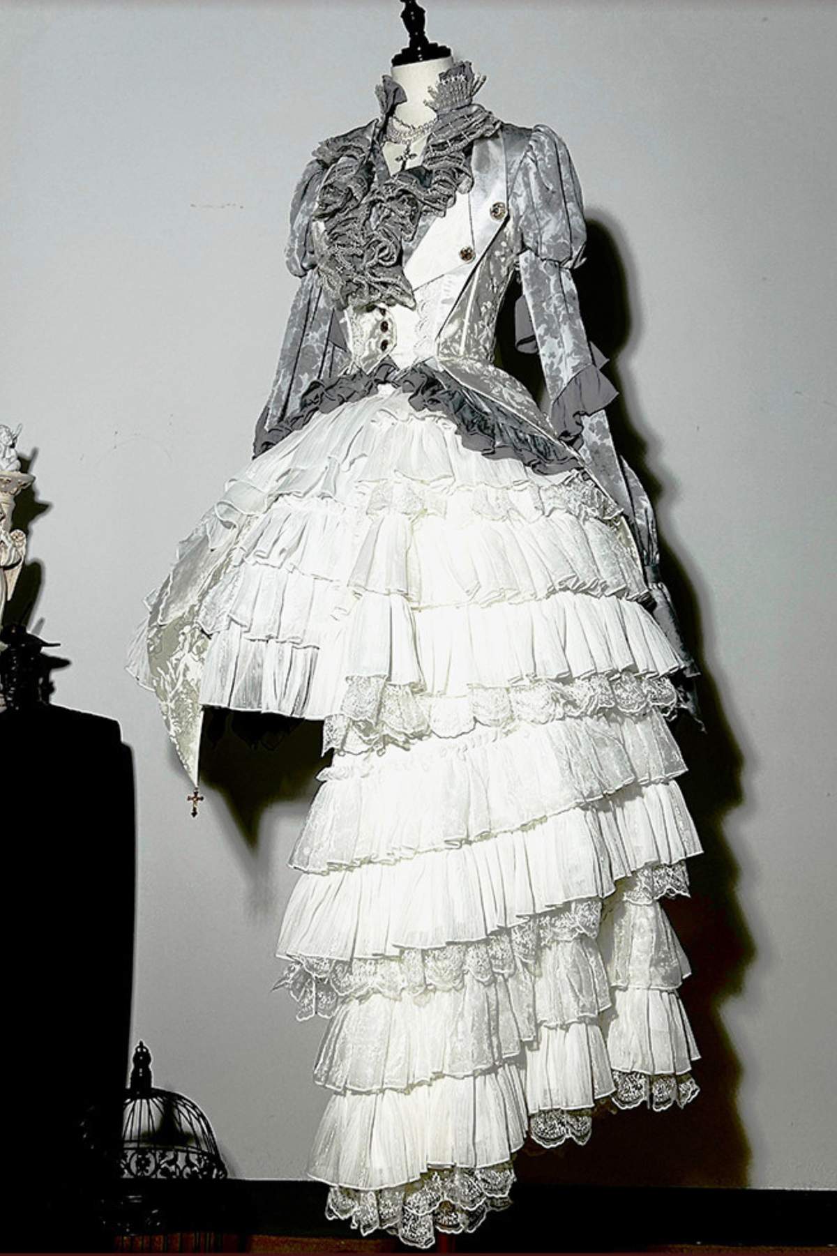 Fishbone Bustier Lolita Skirt + Shirt + Vest + Tail + Pants