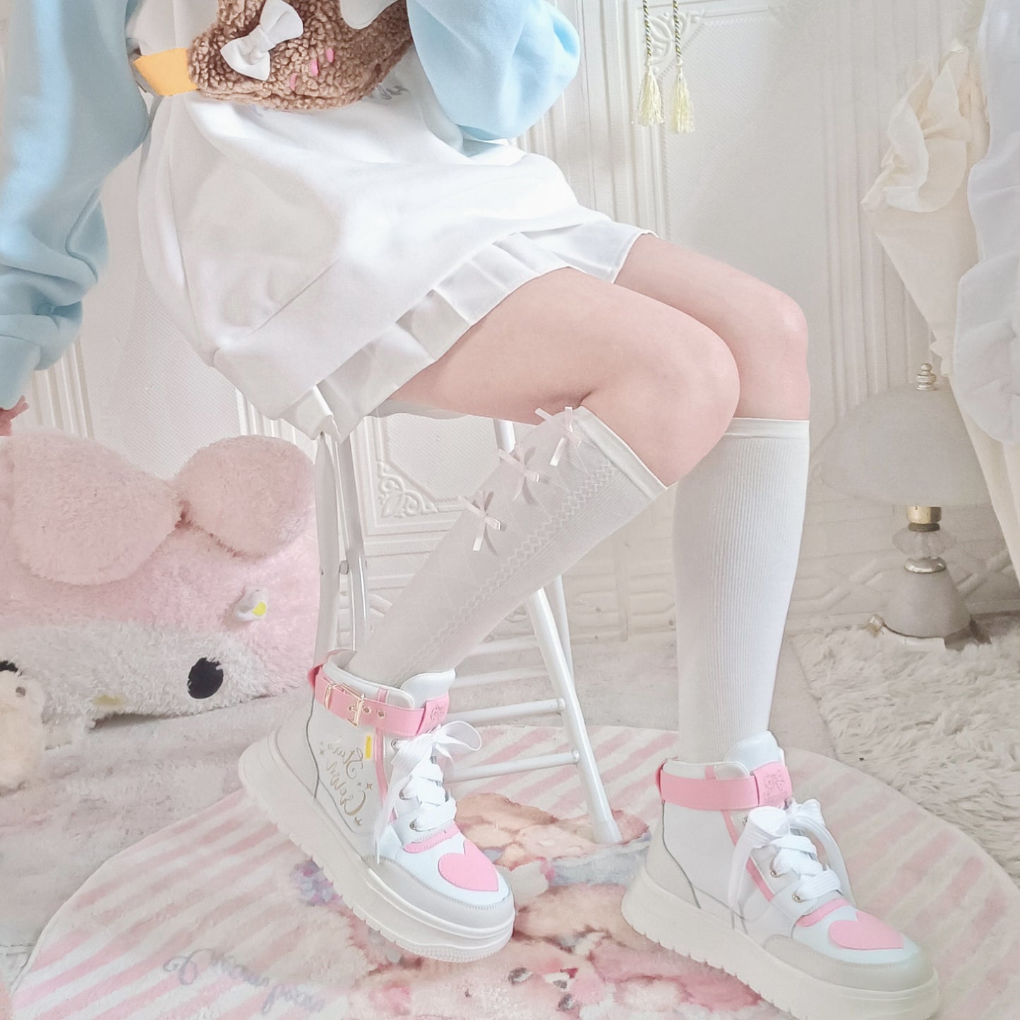 pastel kawaii platform sneakers