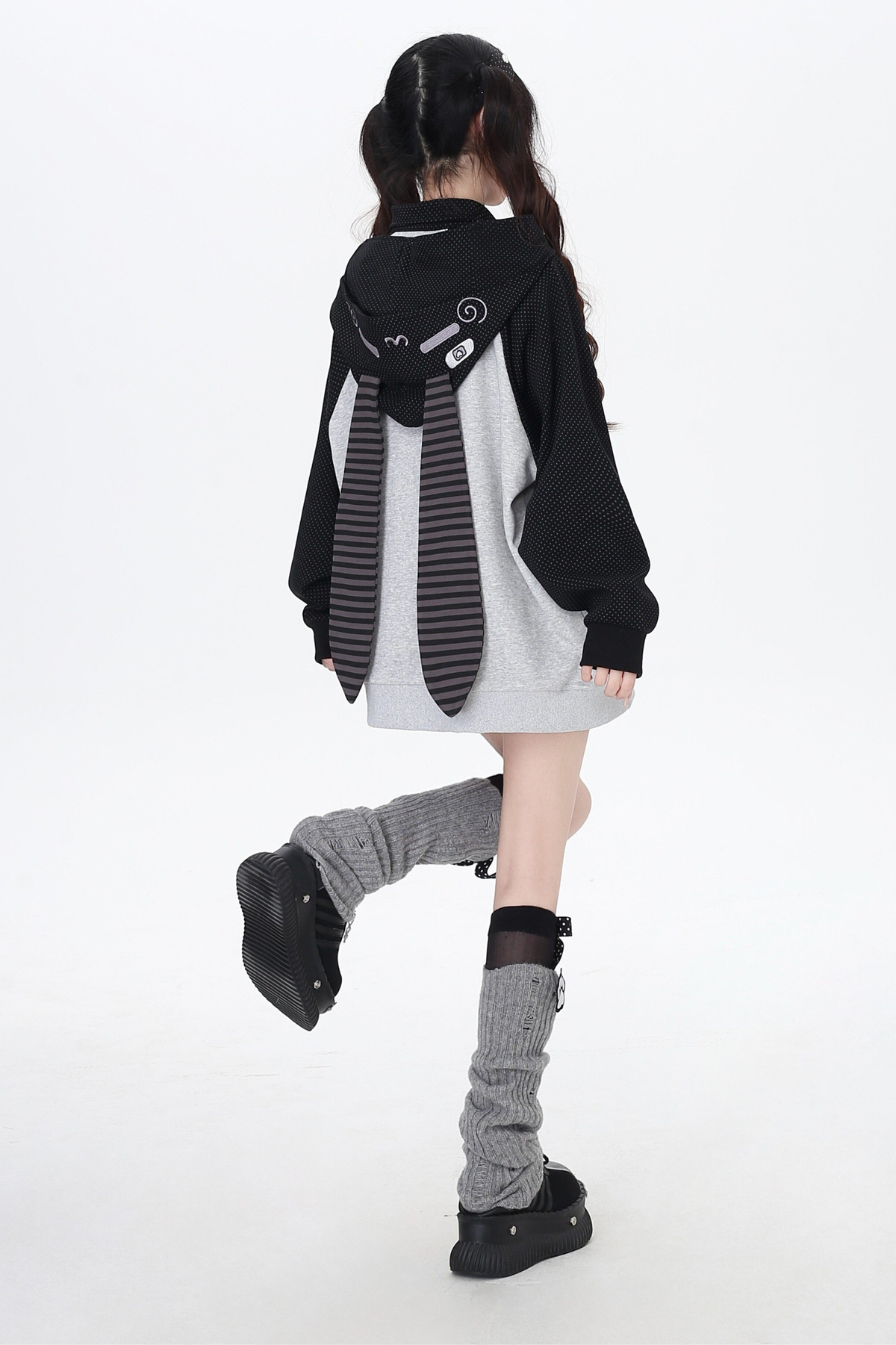 Dark Rabbit Ear Hooded Jacket
