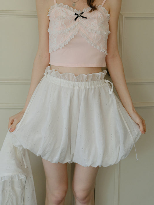 Pink Lace Bow Tank Top