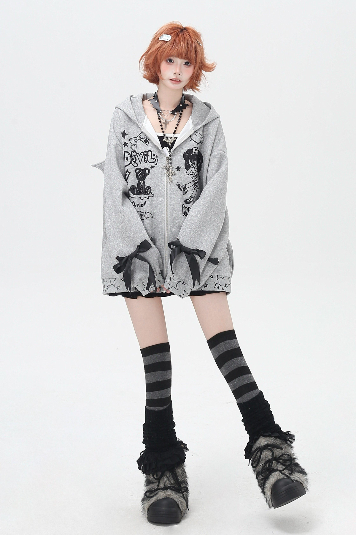 Devil Girl 3D Wings Hooded Jacket