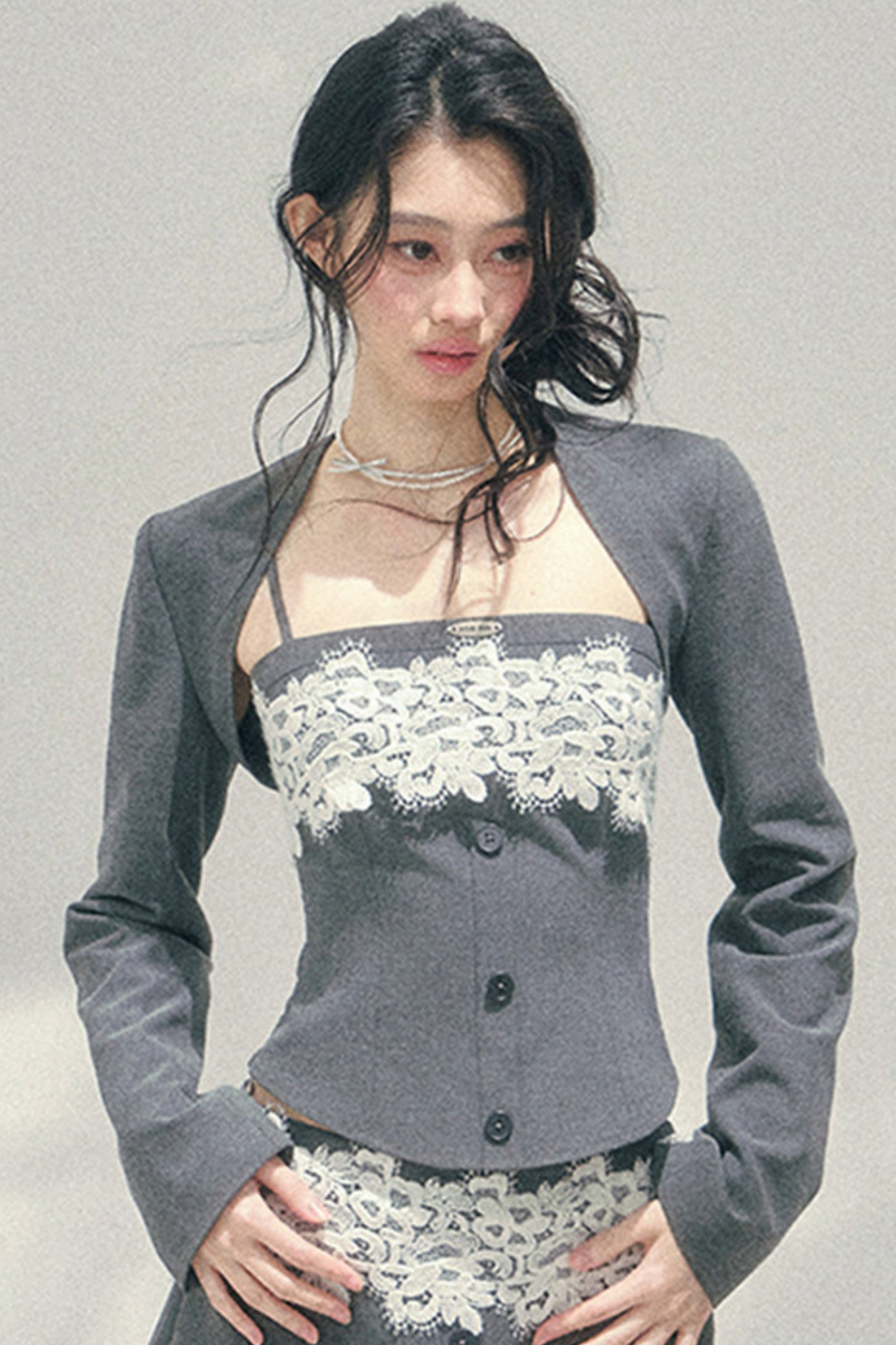 Elegant Lace Camisole Top + Shawl + Culottes