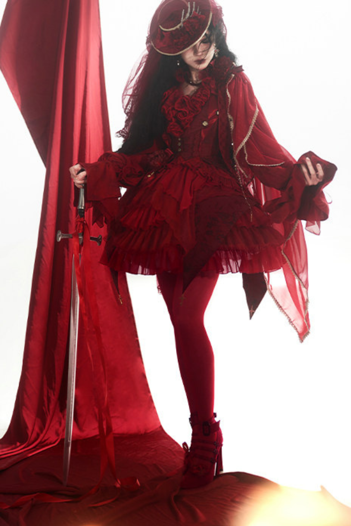 Fishbone Bustier Lolita Skirt + Shirt + Vest + Tail + Pants