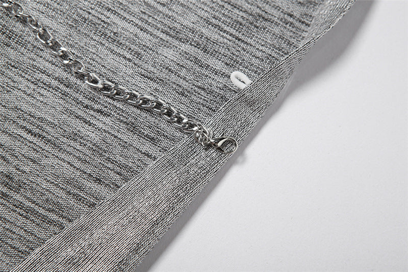 Hollow Backless Hooded Top
