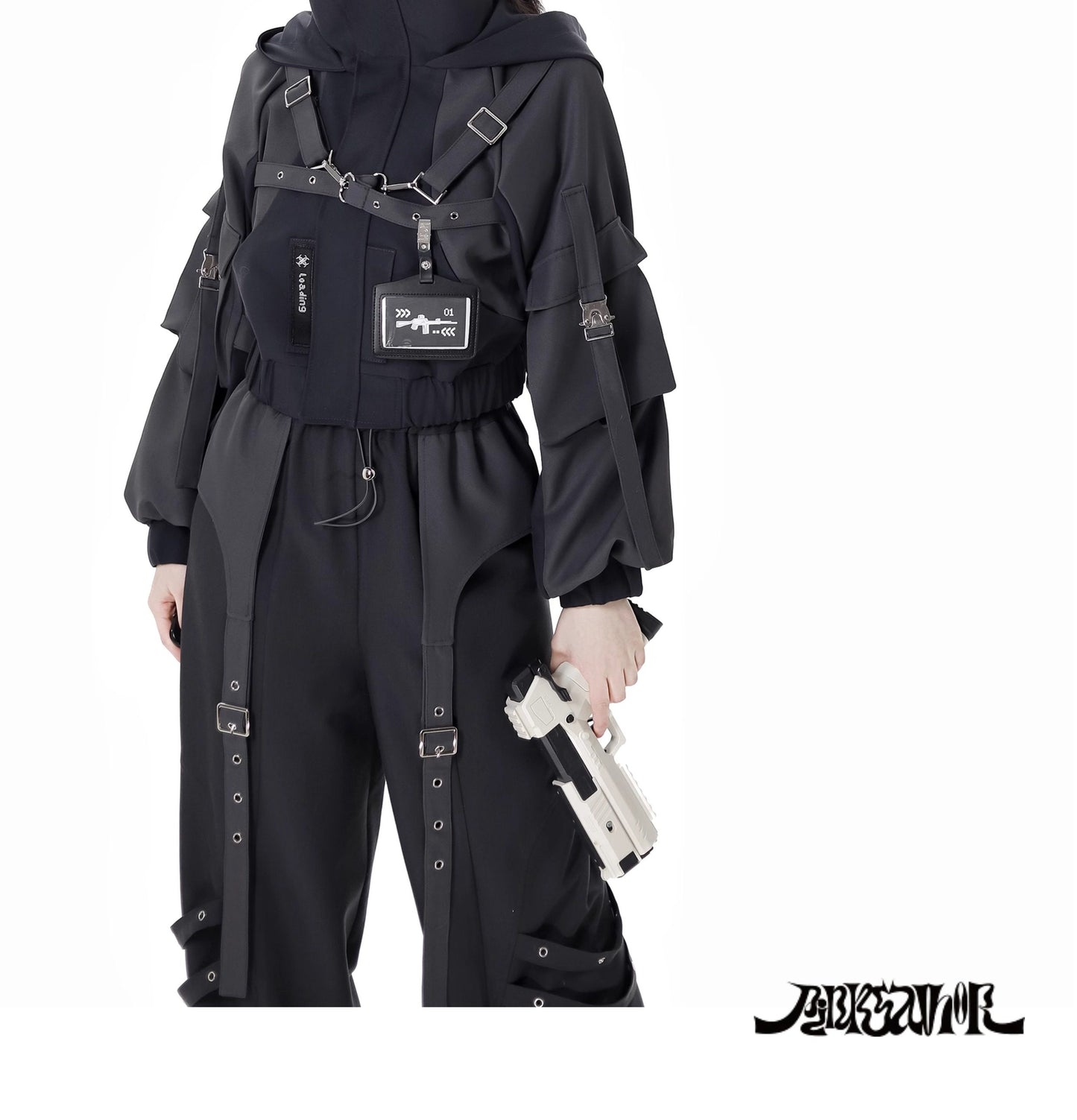 acubi black straps jacket