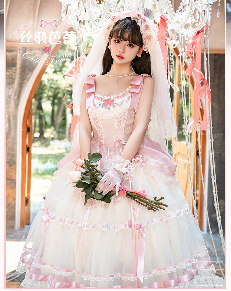 Silk Satin Ballet Lace Mesh Lolita Dress
