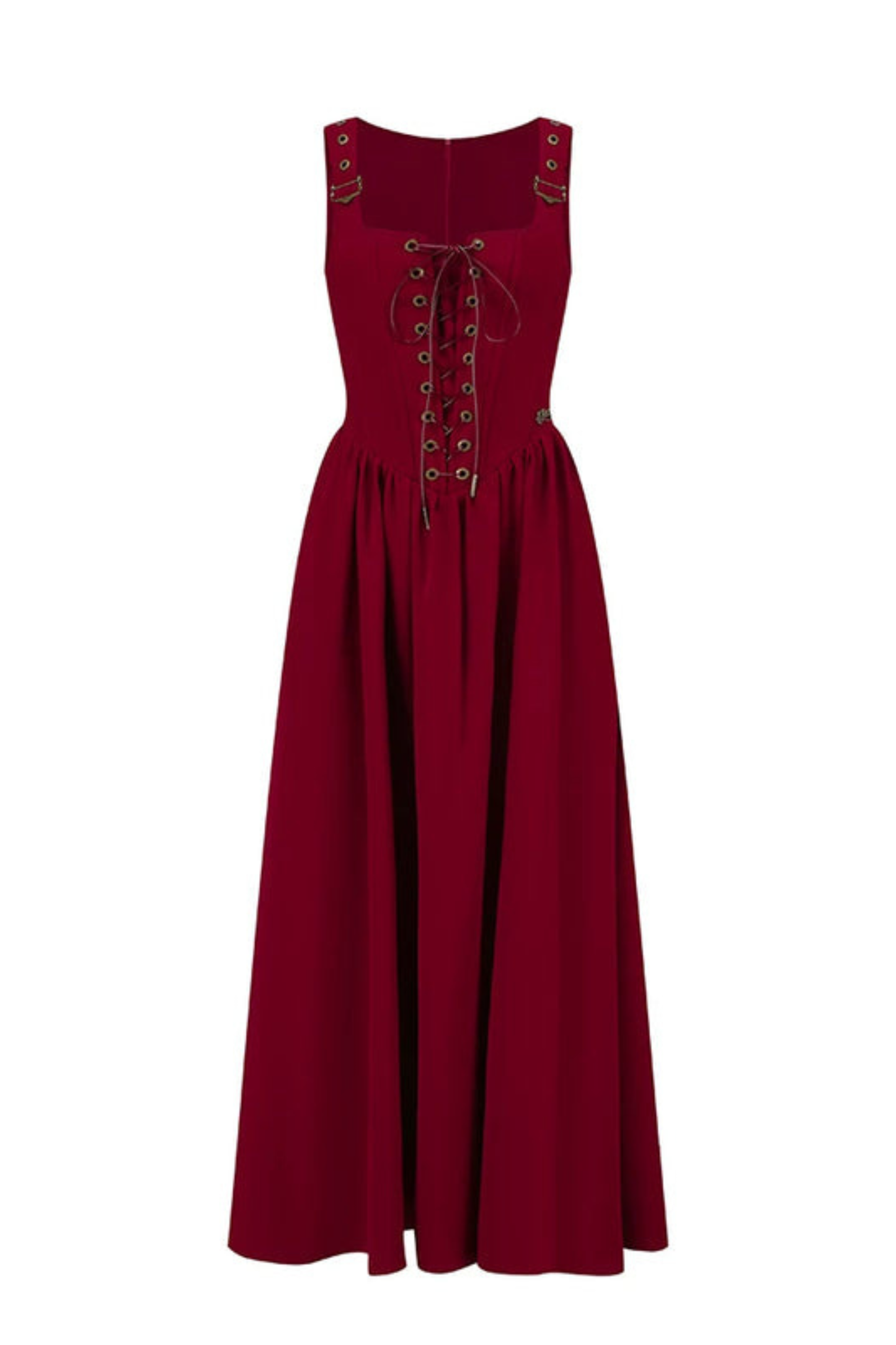 Lace Maid Retro Red Suspender Dress + Blouse