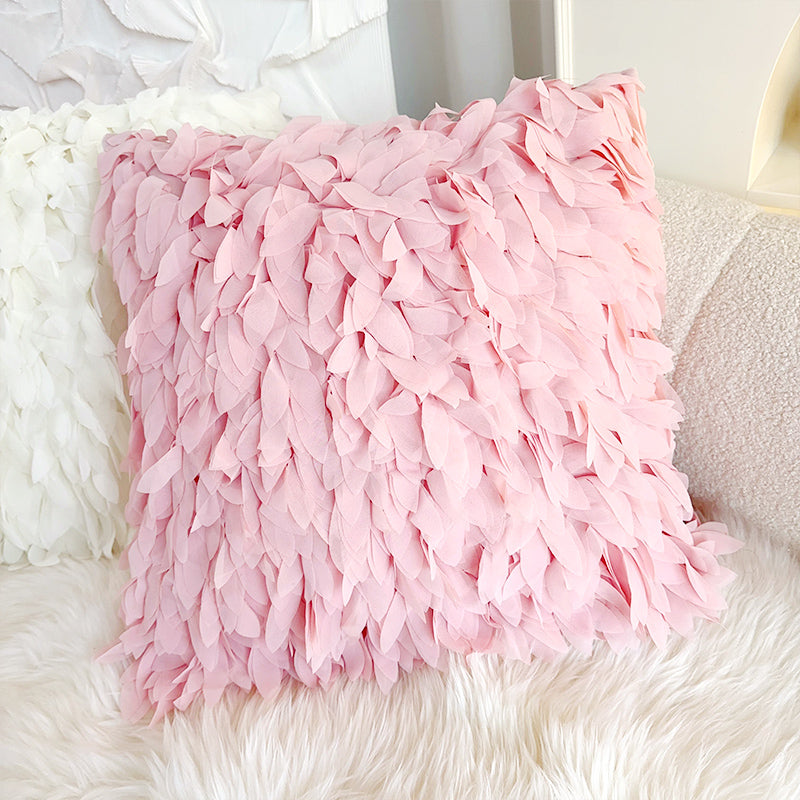 cream style pink flower pillow