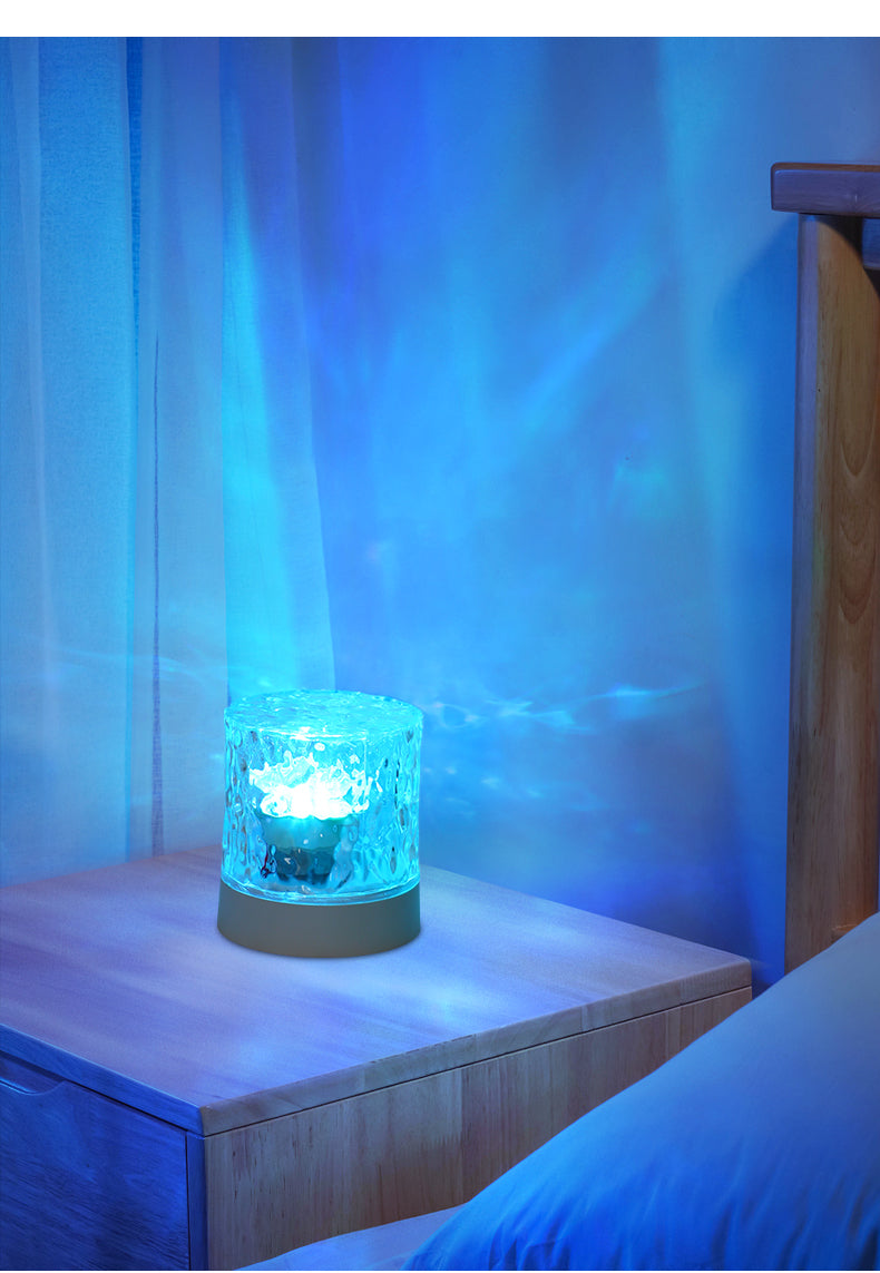 Rotating water pattern night light
