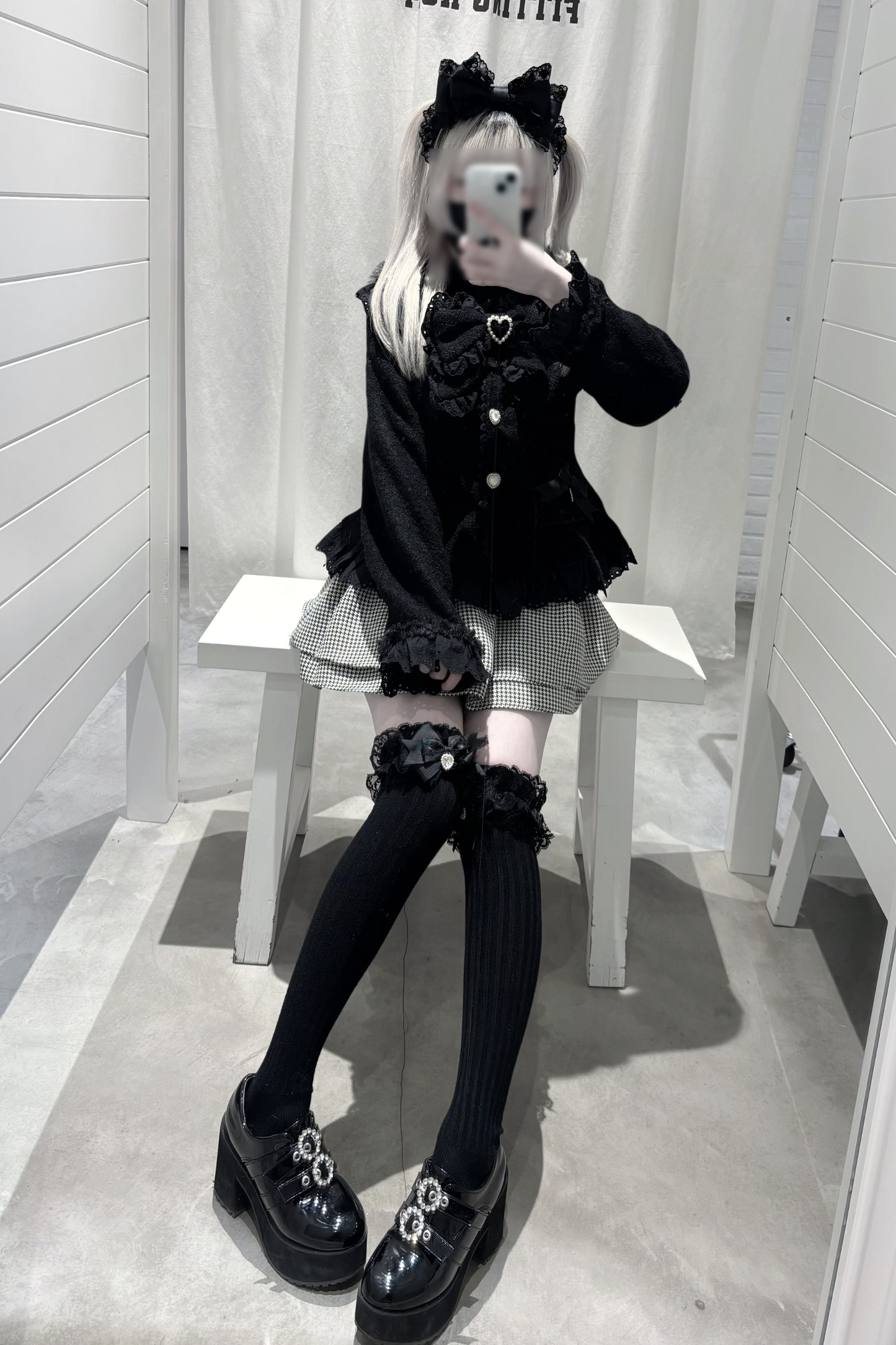 Lace Ribbon Slim Sweet Coat