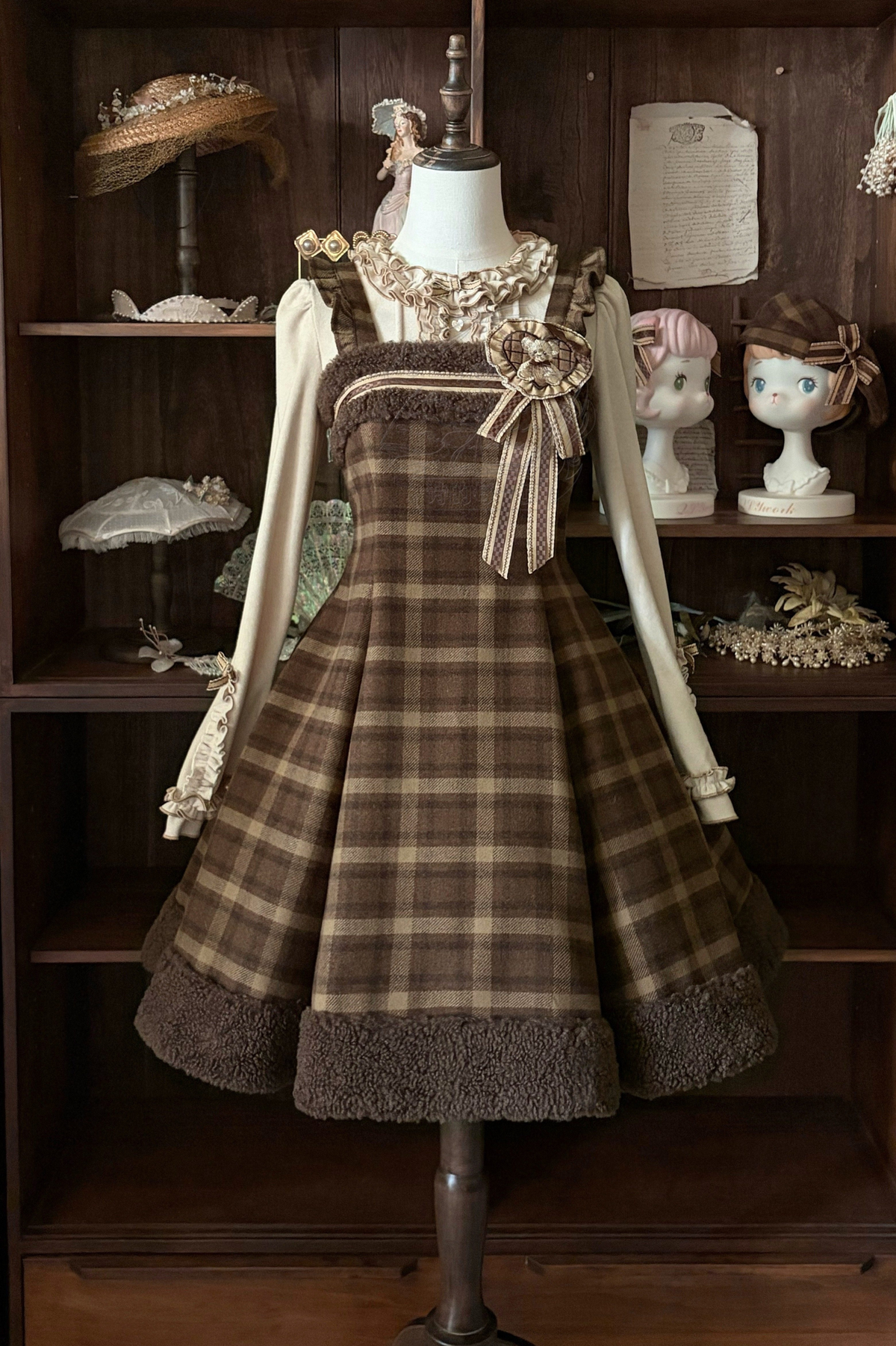 【February 28 Reservation Deadline】Doll Check Lolita Cape + Dress + Skirt + Tops