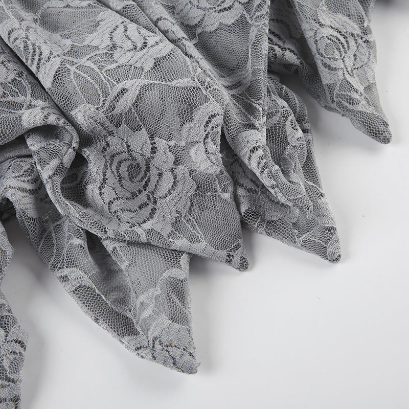 Ballet Lace Stitching Pleated Strap Skirt