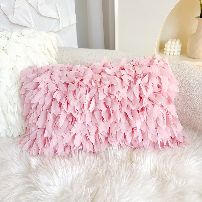 cream style pink flower pillow