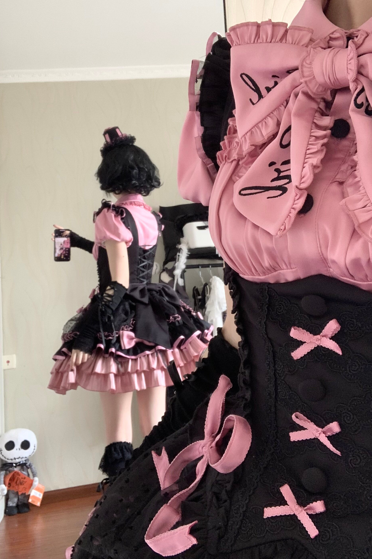 【Pre-order until March 10】Candy Heartbeat Lolita Shirt + Jumper Skirt + Hat + Ribbon
