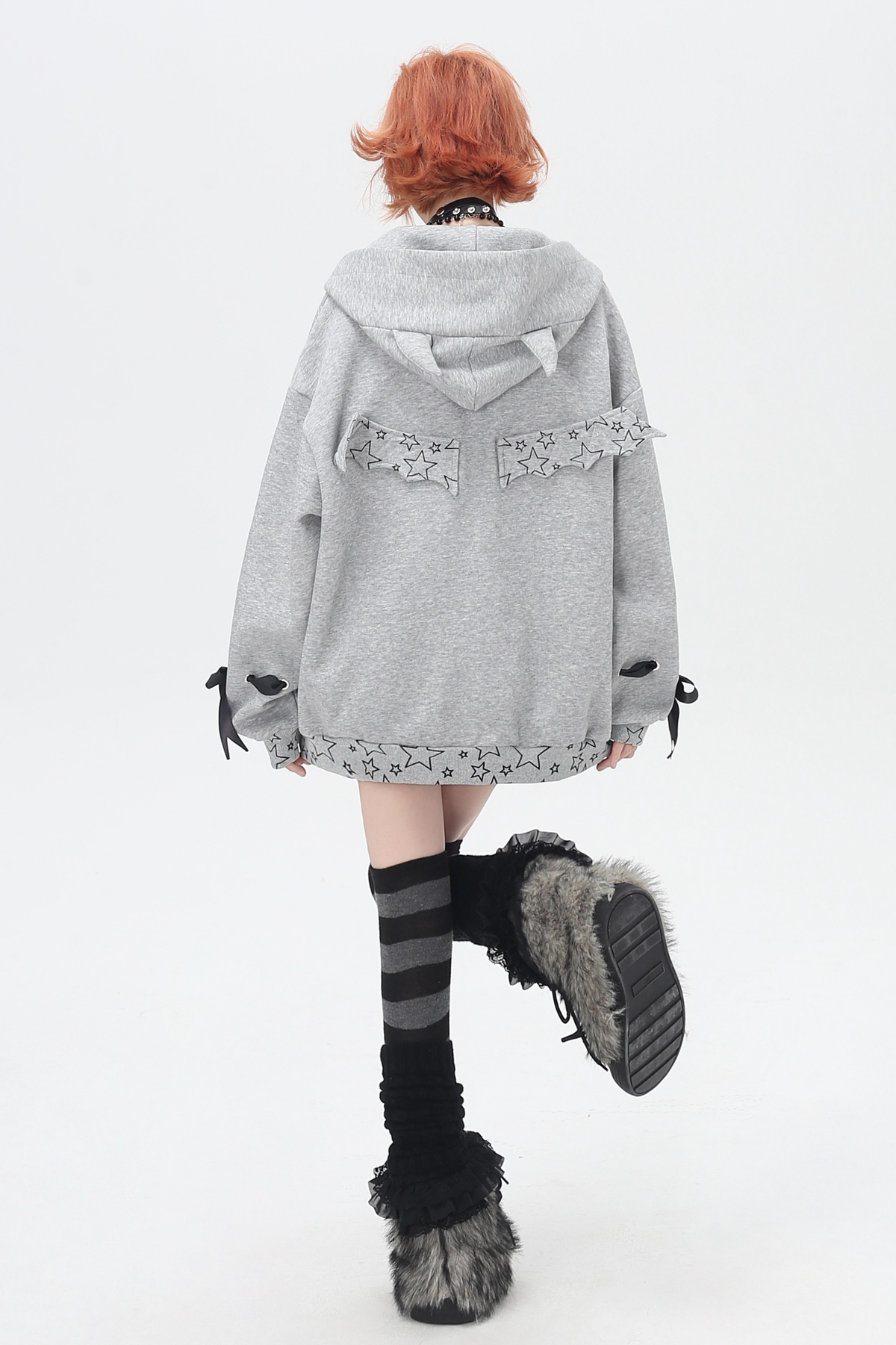 Devil Girl 3D Wings Hooded Jacket