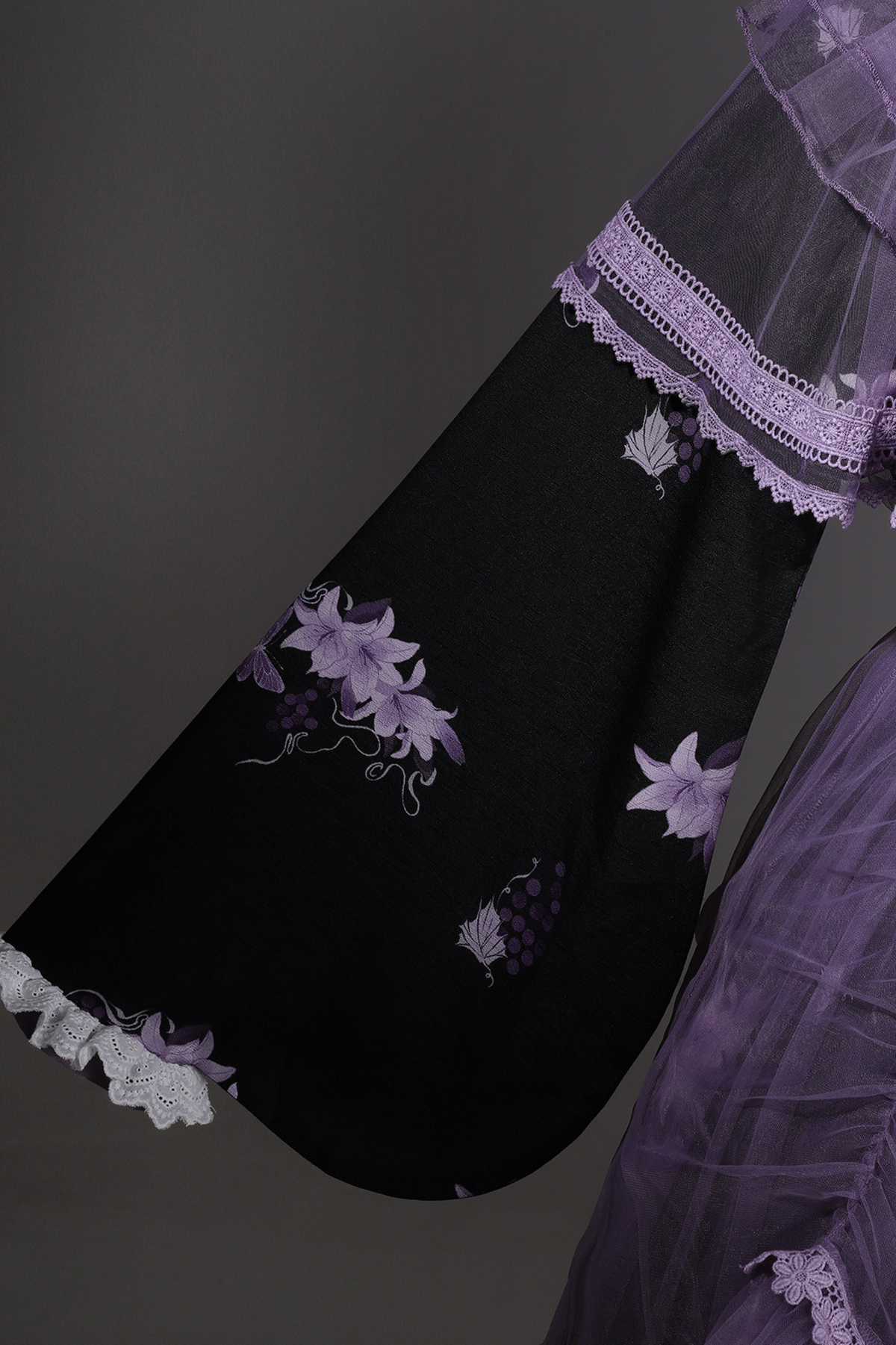 Purple Silk Cross Collar Dress