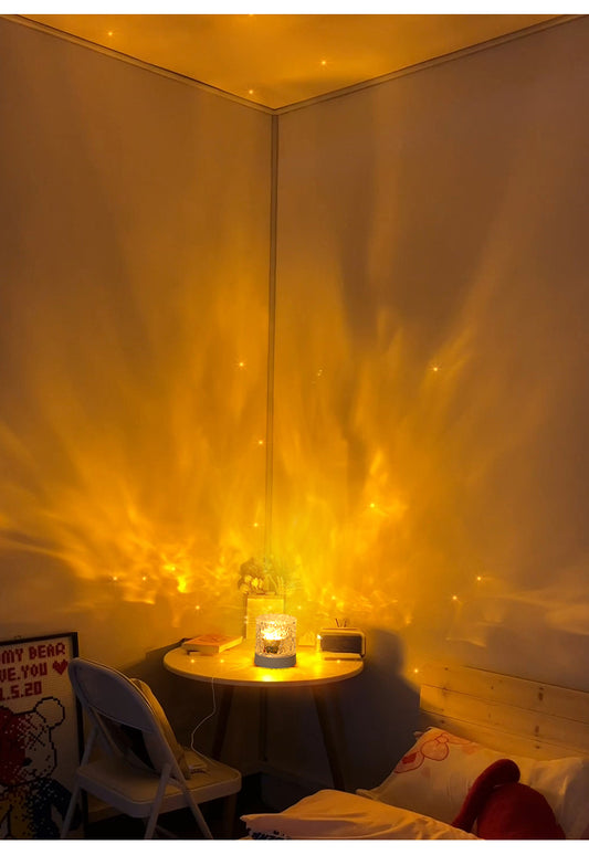 Rotating water pattern night light