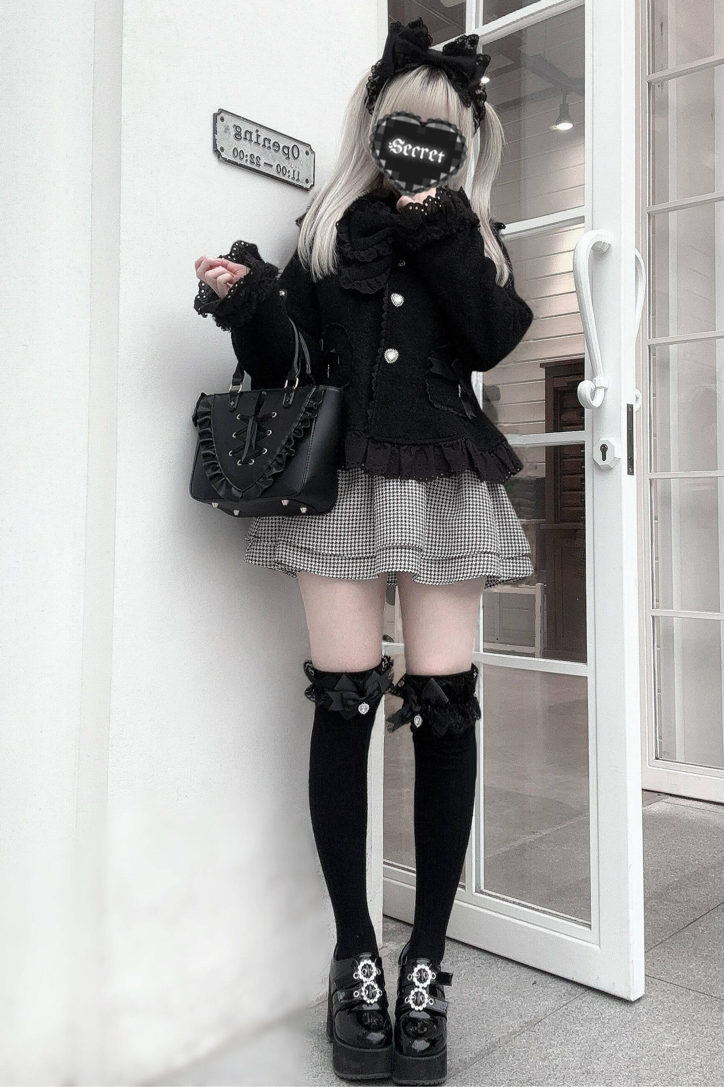 Lace Ribbon Slim Sweet Coat
