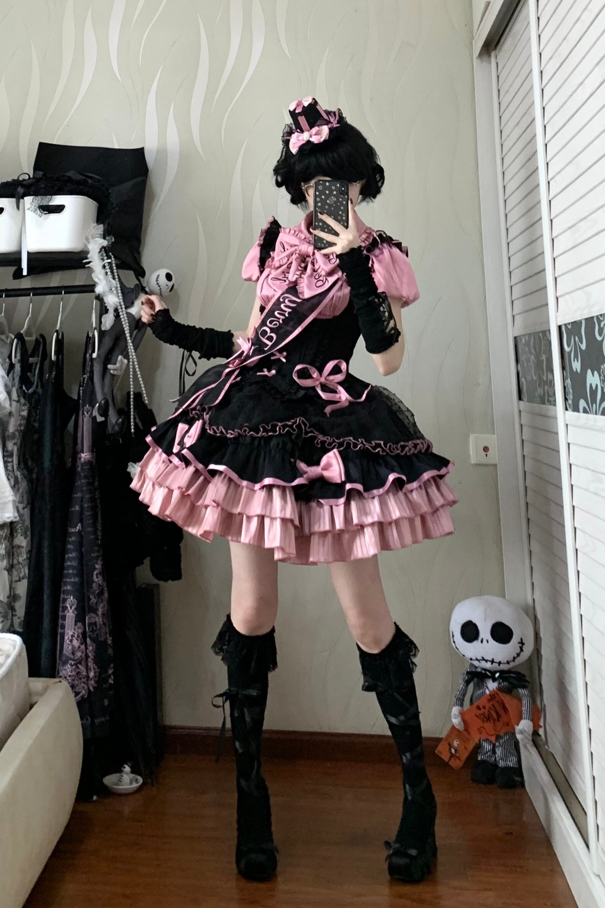 【Pre-order until March 10】Candy Heartbeat Lolita Shirt + Jumper Skirt + Hat + Ribbon