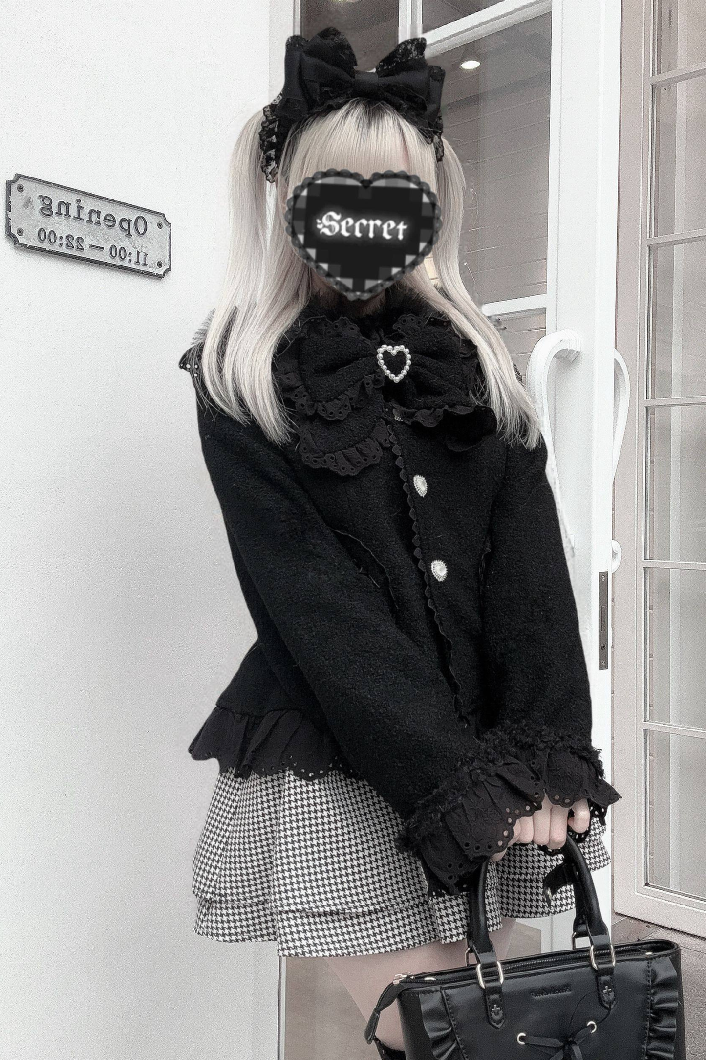 Lace Ribbon Slim Sweet Coat
