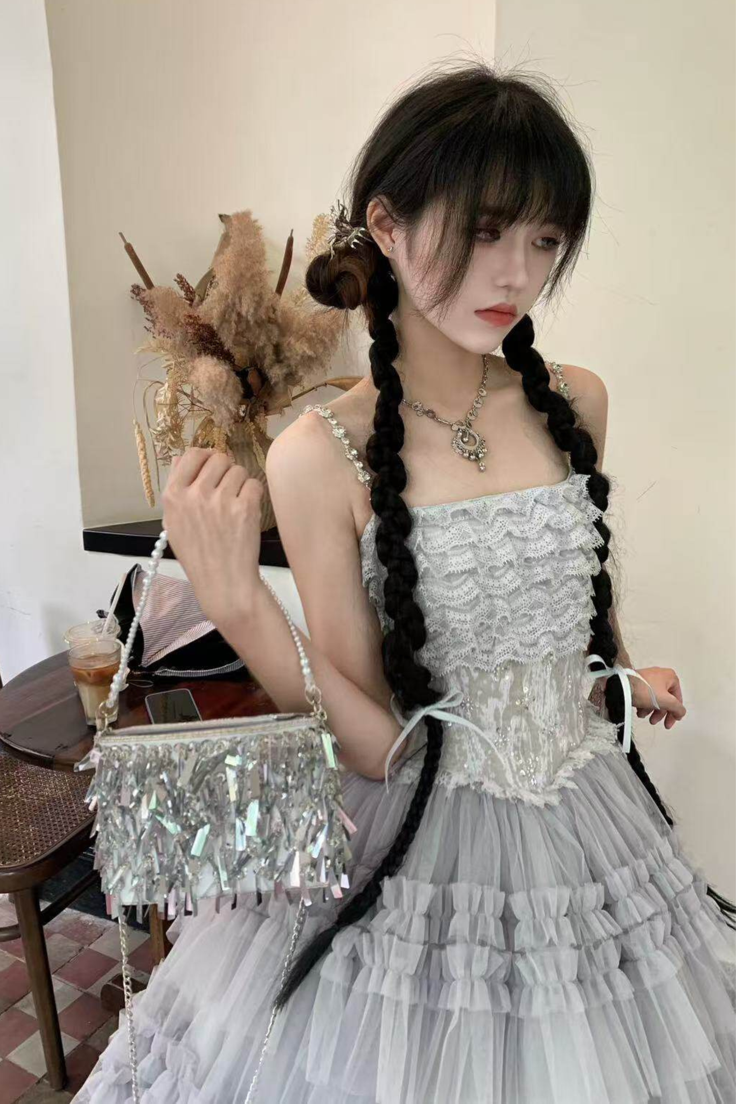 Lace Swan Lolita Camisole Dress