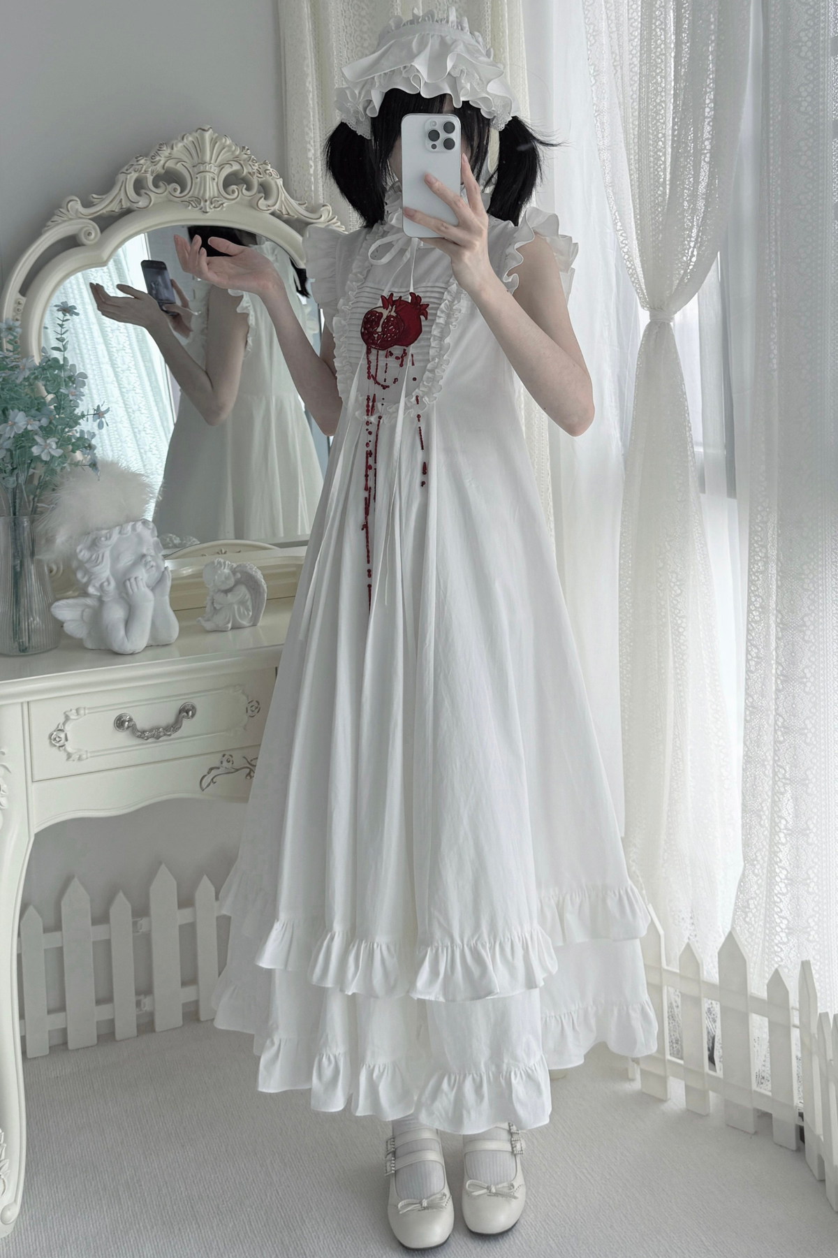 Pure Blood Lolita Dress + Headband + Brooch + Hat