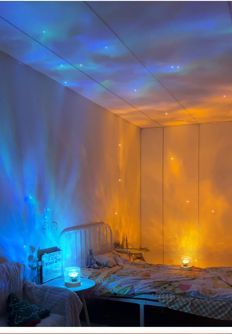 Rotating water pattern night light