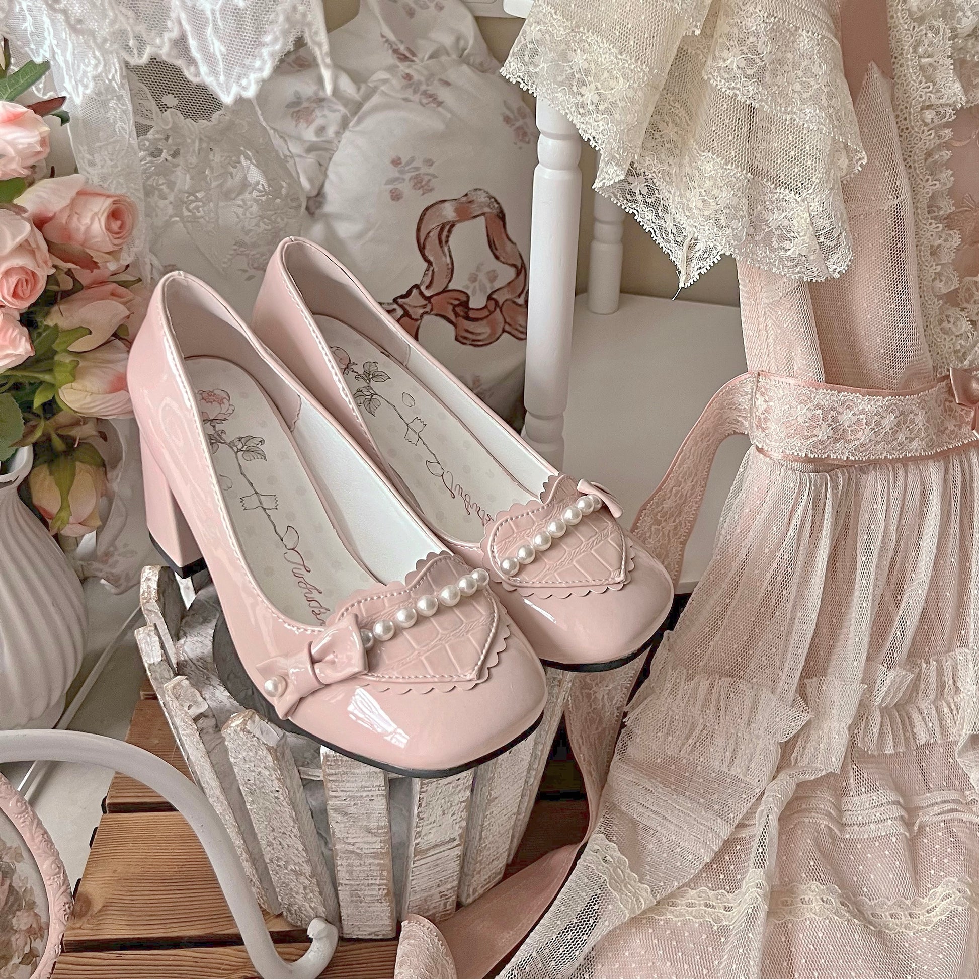 Dream Lolita Pearl Mary Jane High Heels