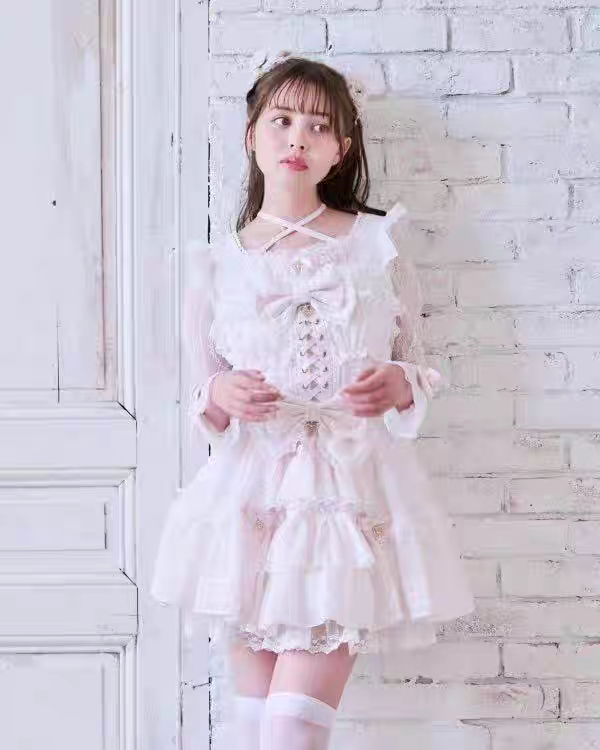cute Lolita lace splicing dress