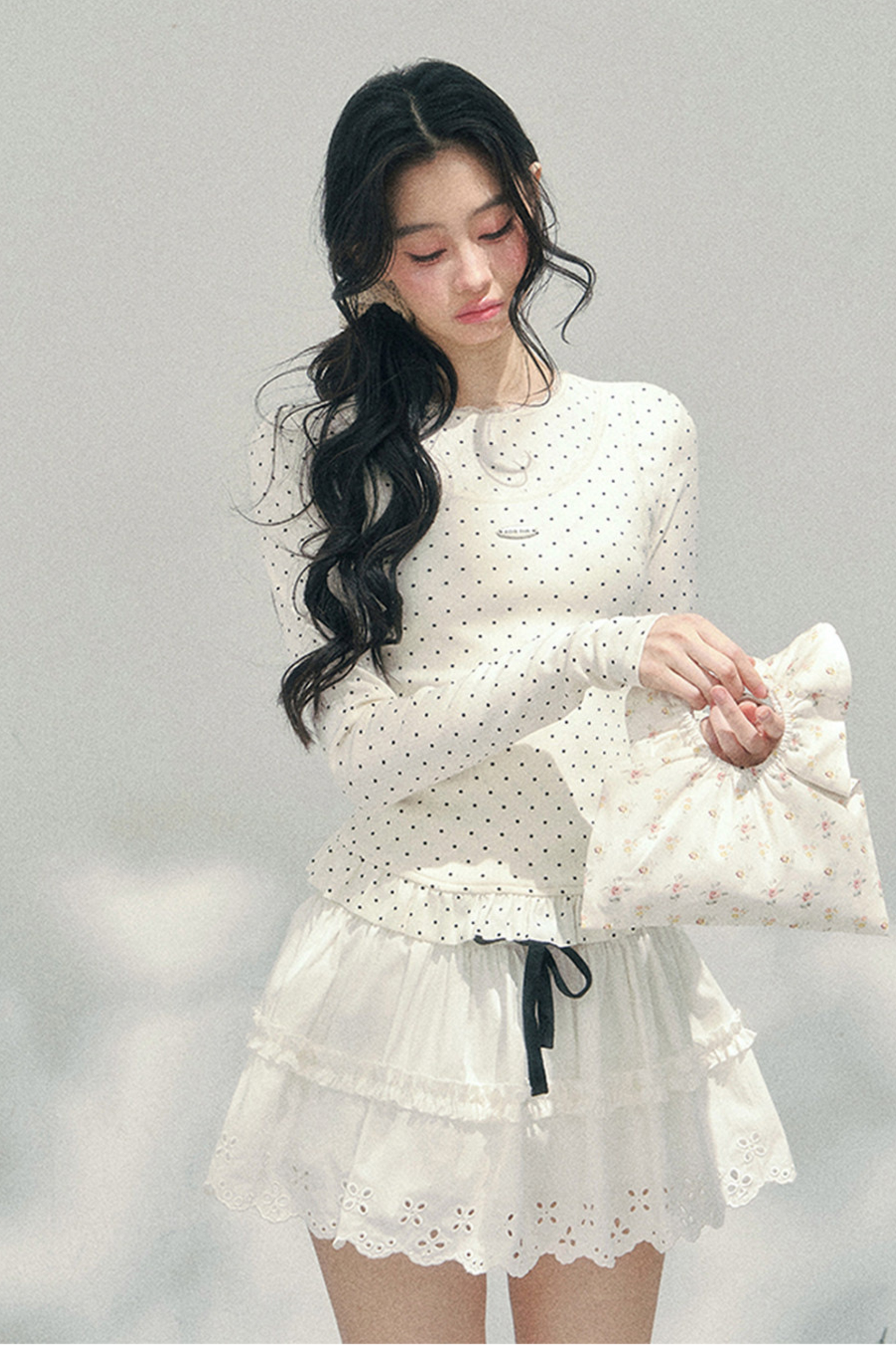 Lace Sweet Tiered Puffy Skirt