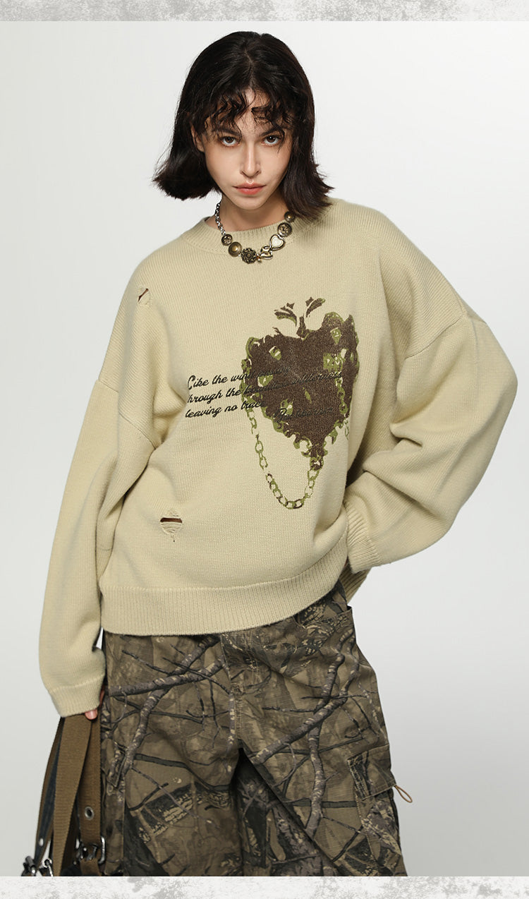 Fairy Grunge Love Loose Sweater