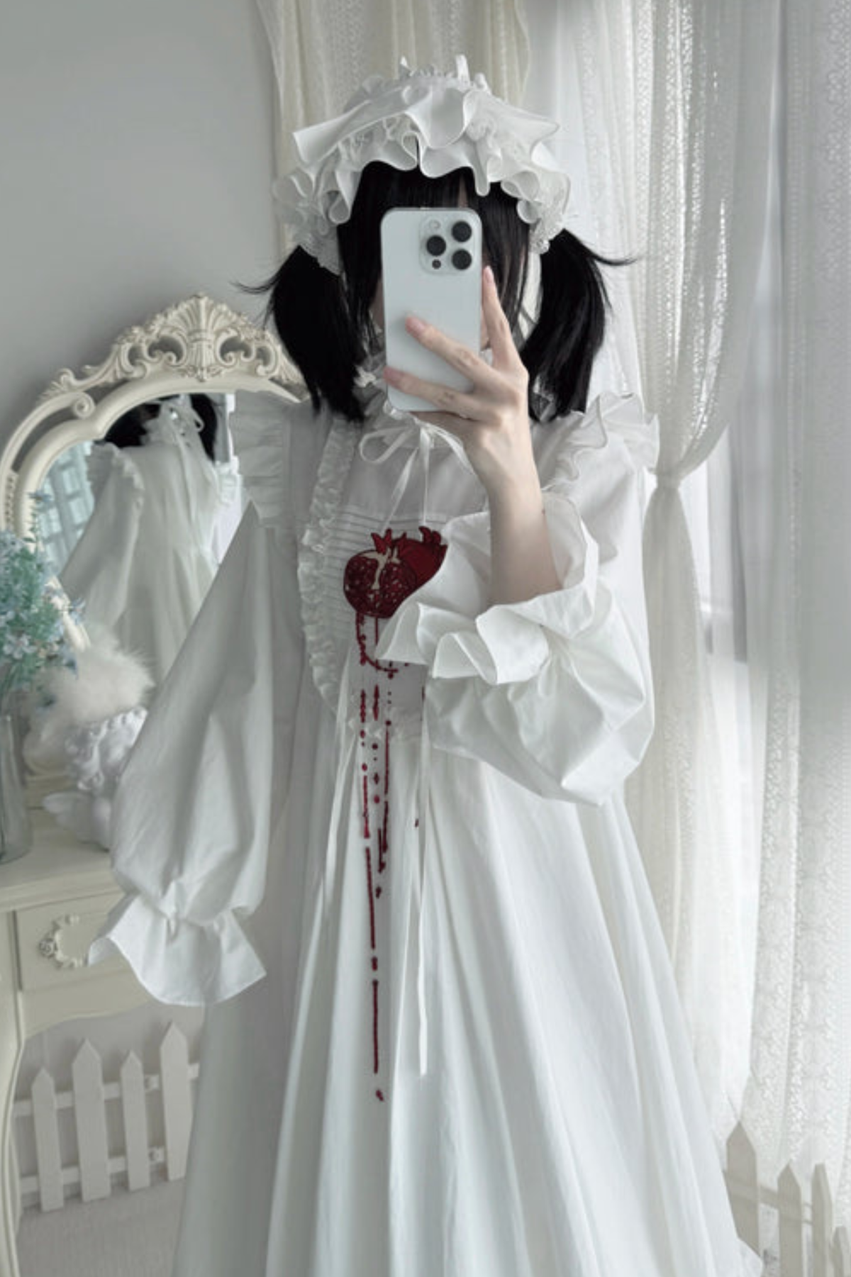 Pure Blood Lolita Dress + Headband + Brooch + Hat