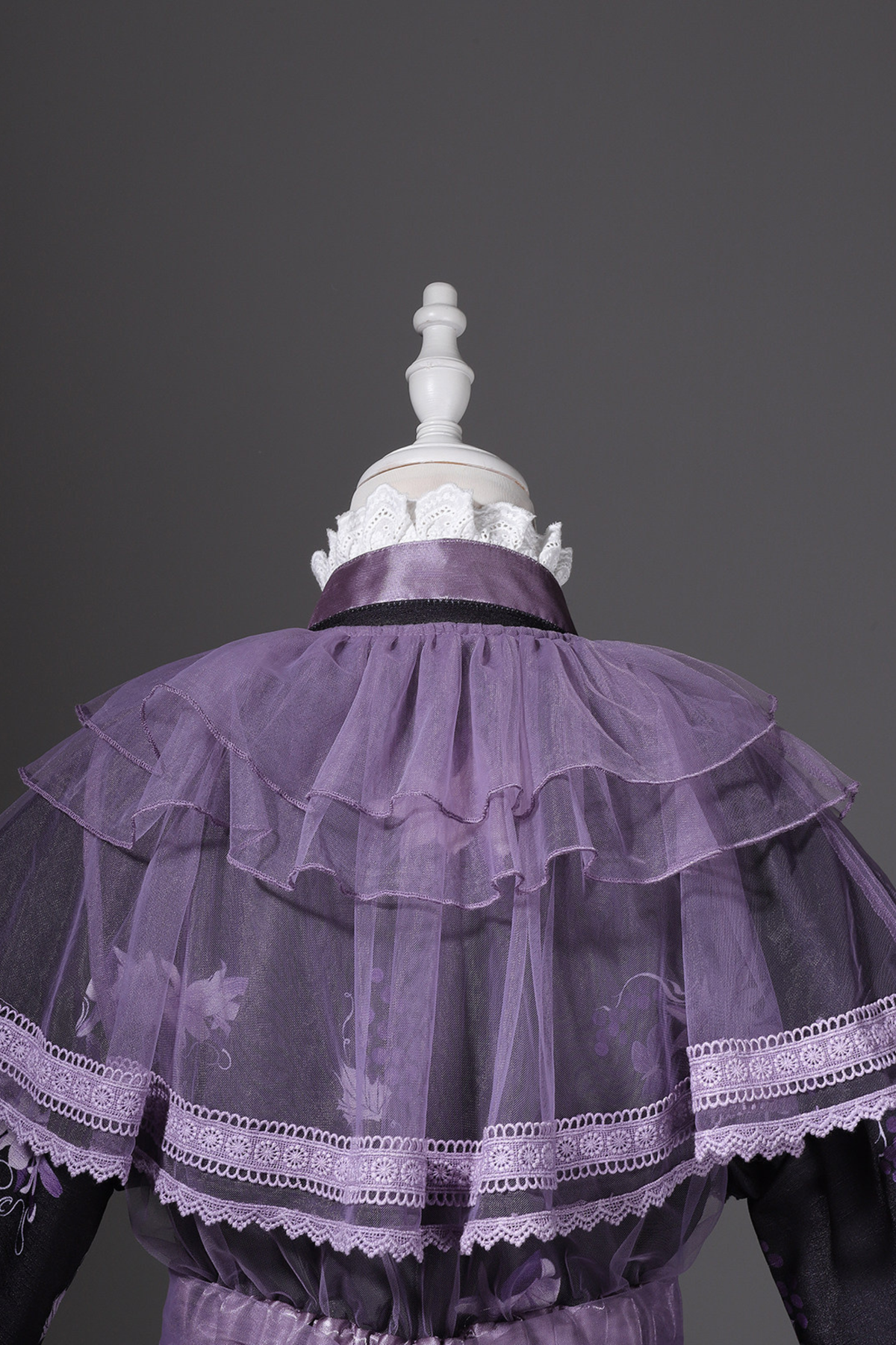 Purple Silk Cross Collar Dress