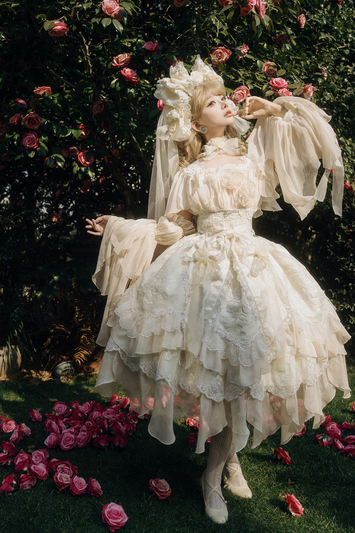 Fairy Princess Lolita Jumper Skirt + Hair Accessories + Sleeves