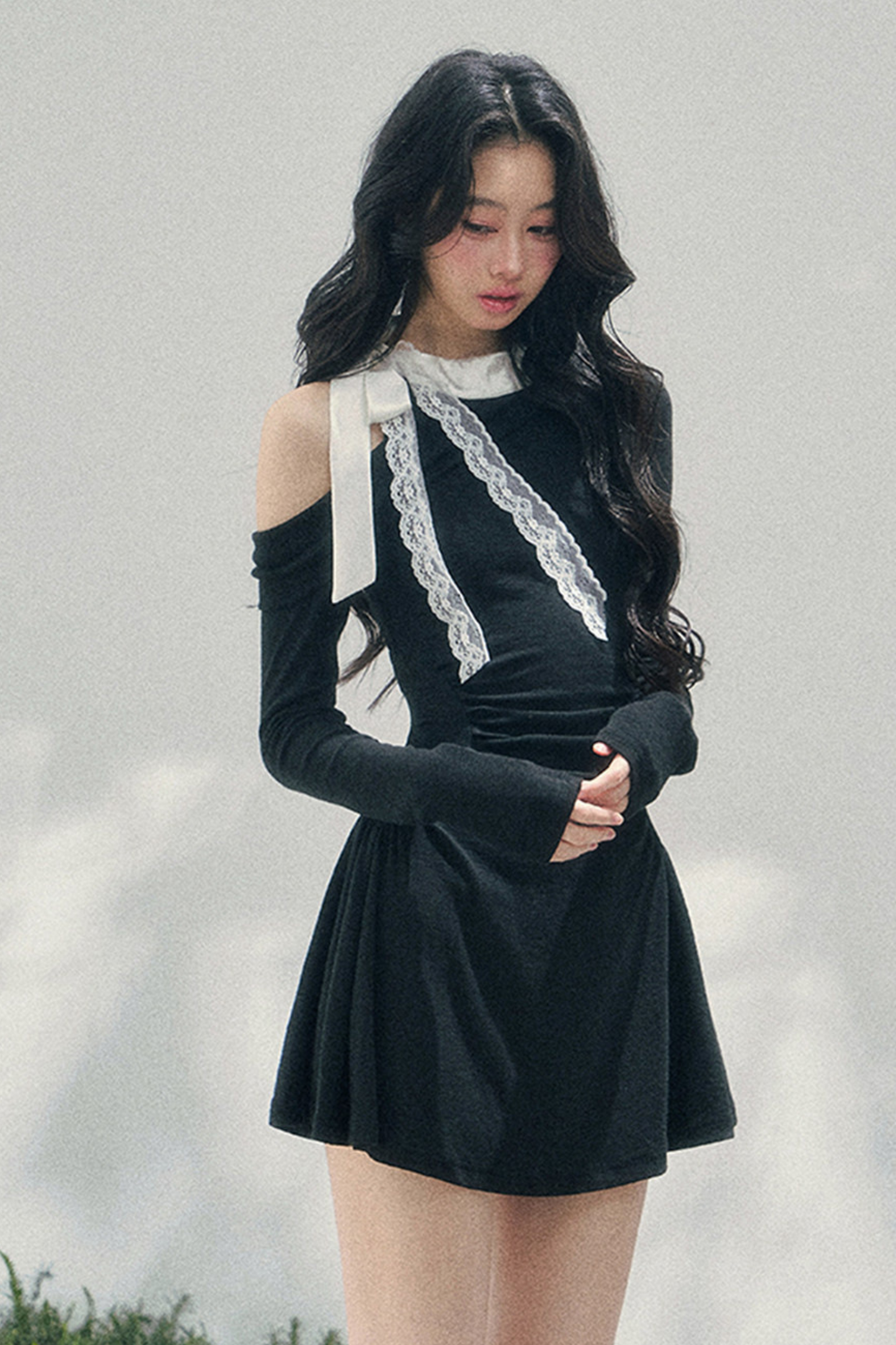 French Lace Off-Shoulder Dress