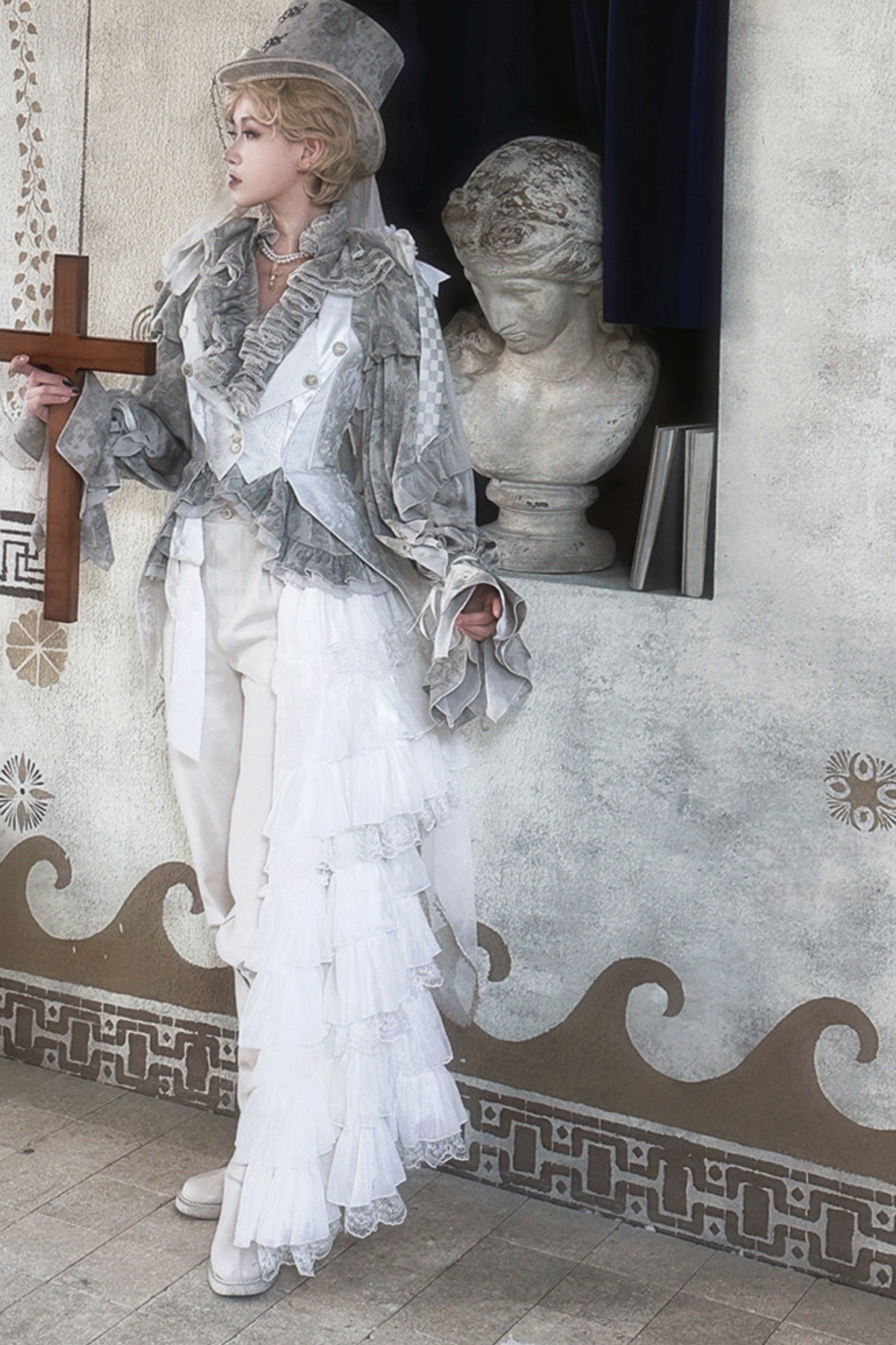 Fishbone Bustier Lolita Skirt + Shirt + Vest + Tail + Pants