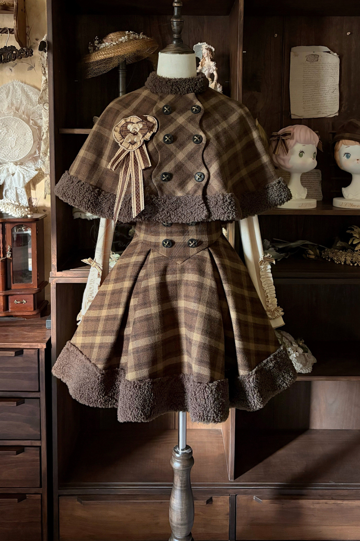 【February 28 Reservation Deadline】Doll Check Lolita Cape + Dress + Skirt + Tops