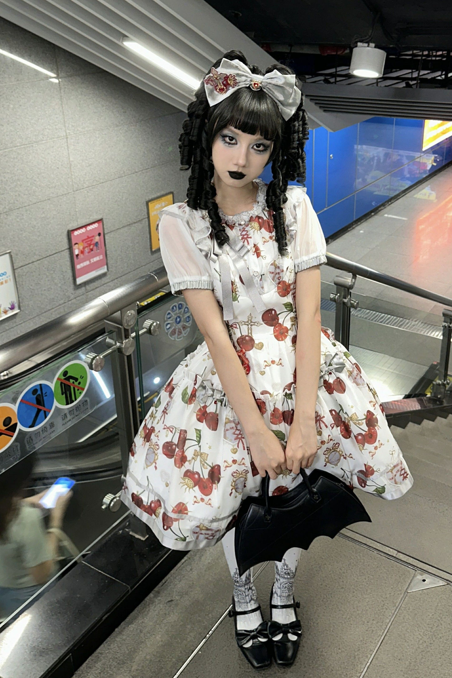 Retro Antique Cherry Sweet Lolita Dress + Jumper Skirt