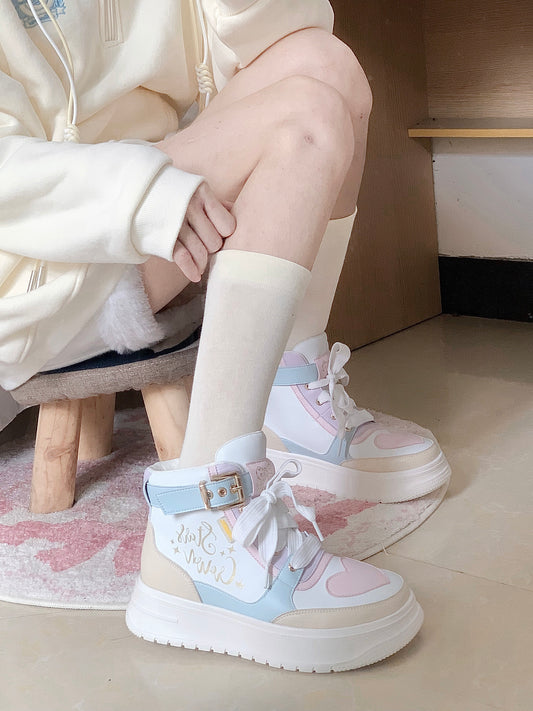 pastel kawaii platform sneakers