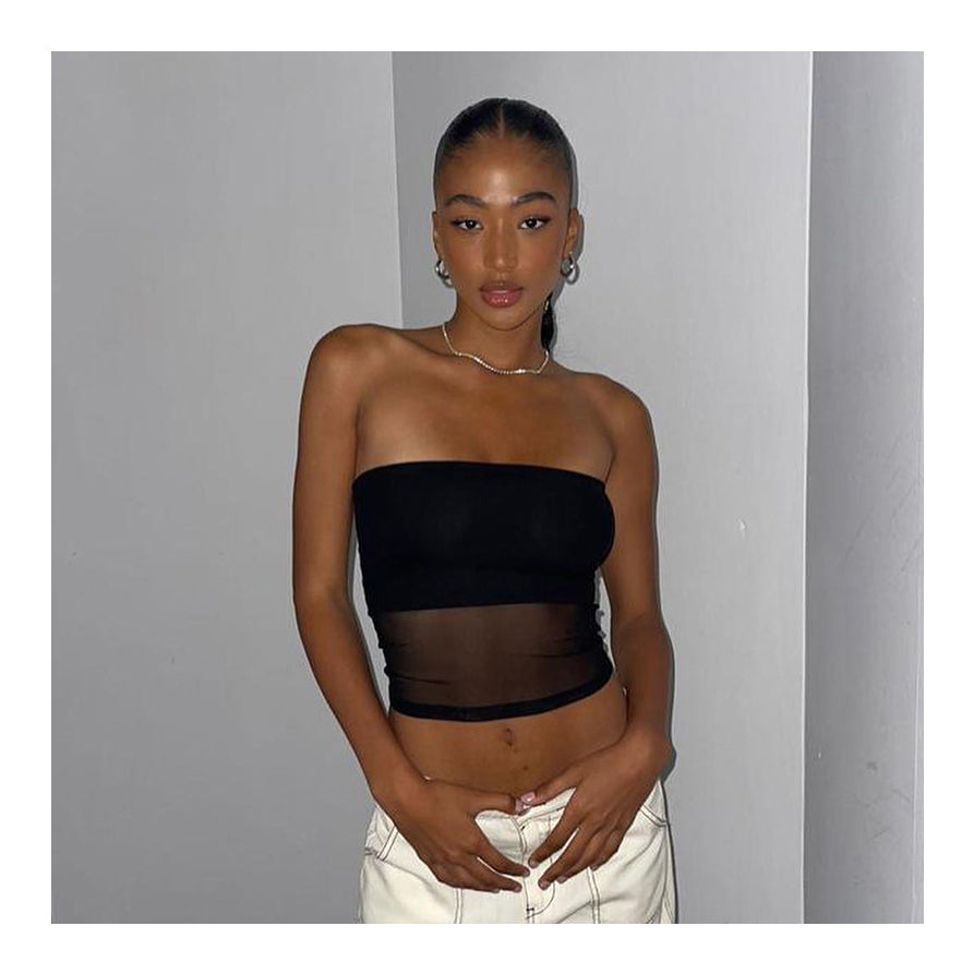 Dark Coquette Street Mesh Crop Top